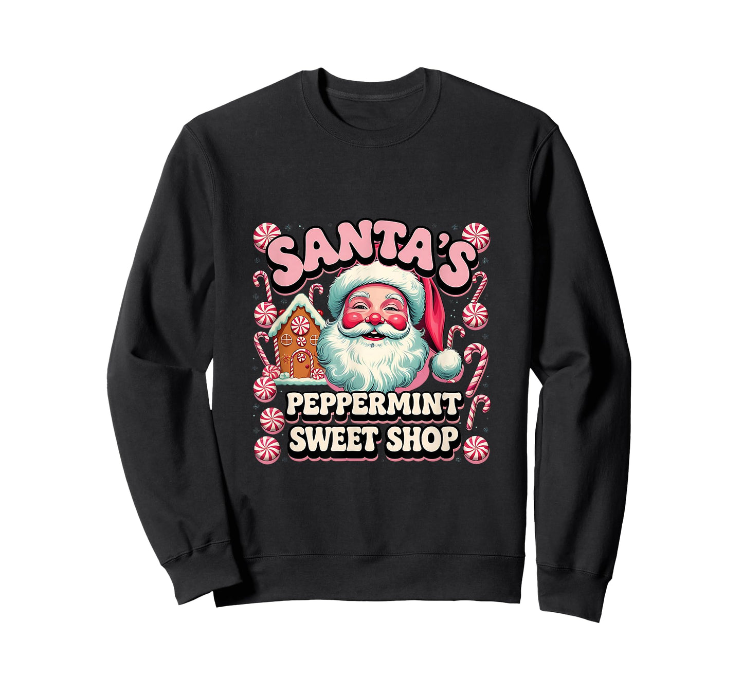 Santa’S Peppermint Sweet Shop Christmas Old Fashioned Candy T-Shirt