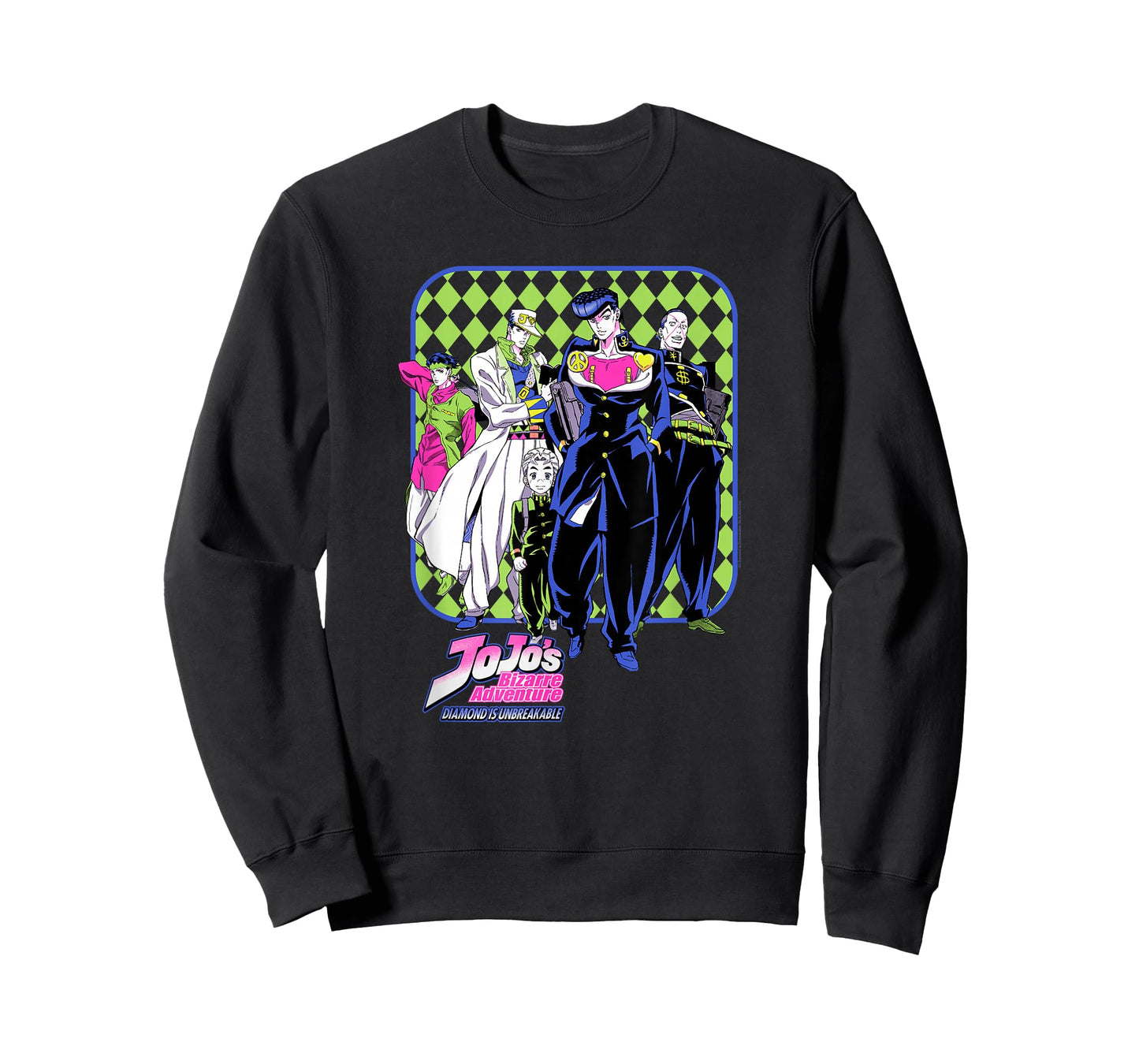 JoJo's Bizarre Adventure Josuke and Friends Neon Anime T-Shirt