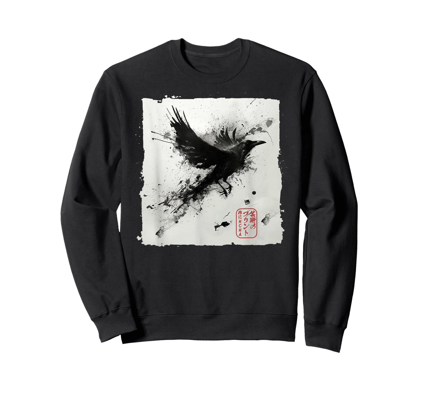 Japanese Art Ink Raven/Crow - Men, Women, Kids Graphic T-Shirt