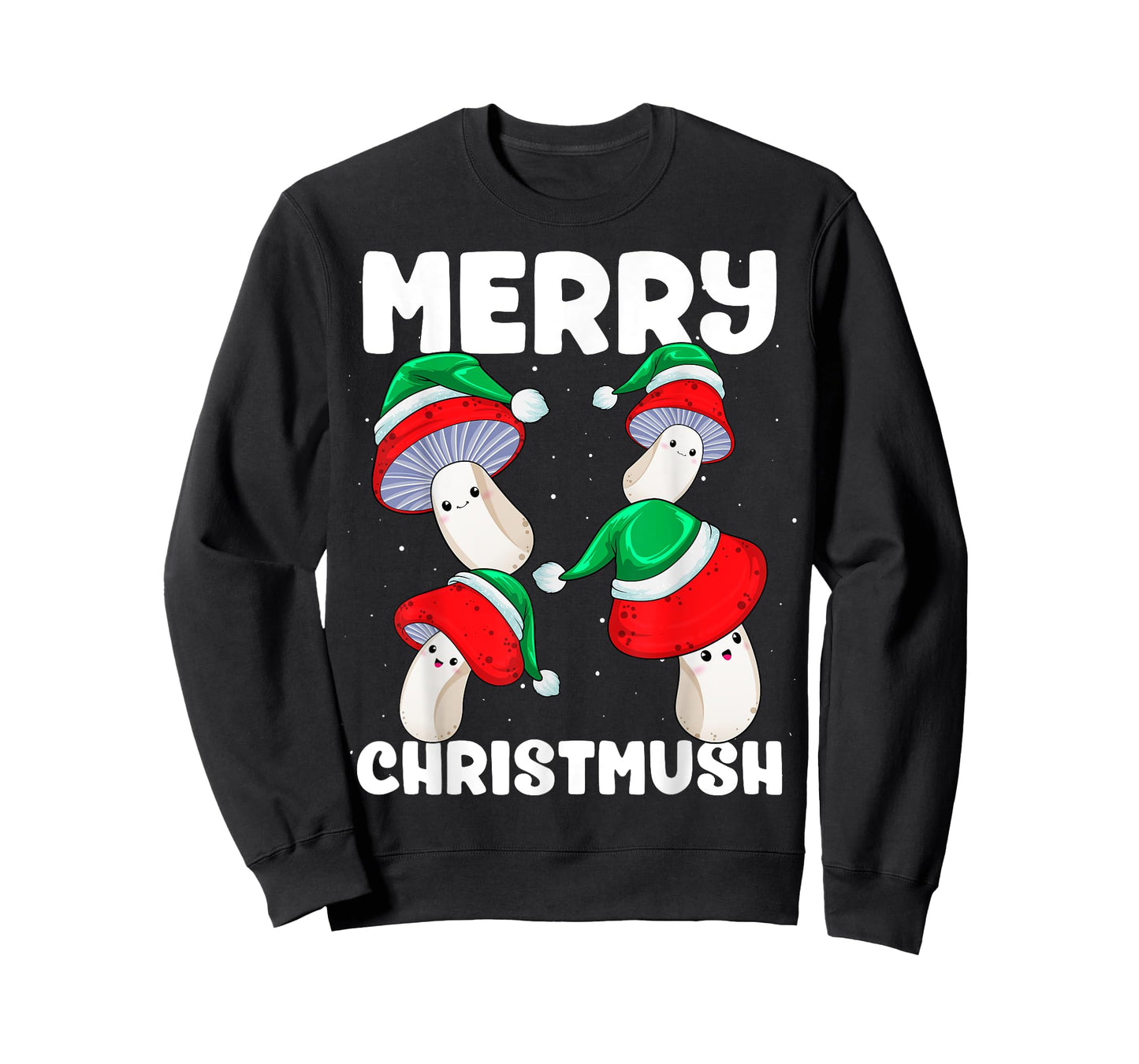 Christmas Mushrooms Merry Christmush Xmas Morels Santa Hat T-Shirt