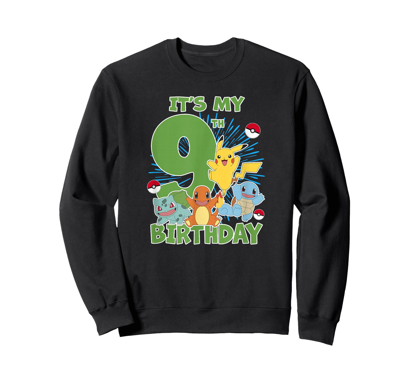 Pokémon It's My 9th Birthday Kanto Starters Celebration T-Shirt