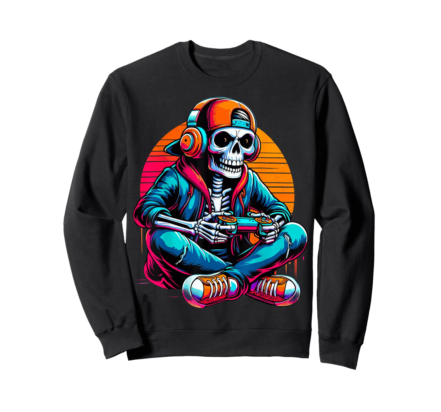 Halloween Skeleton Gamer Video Gaming T-Shirt