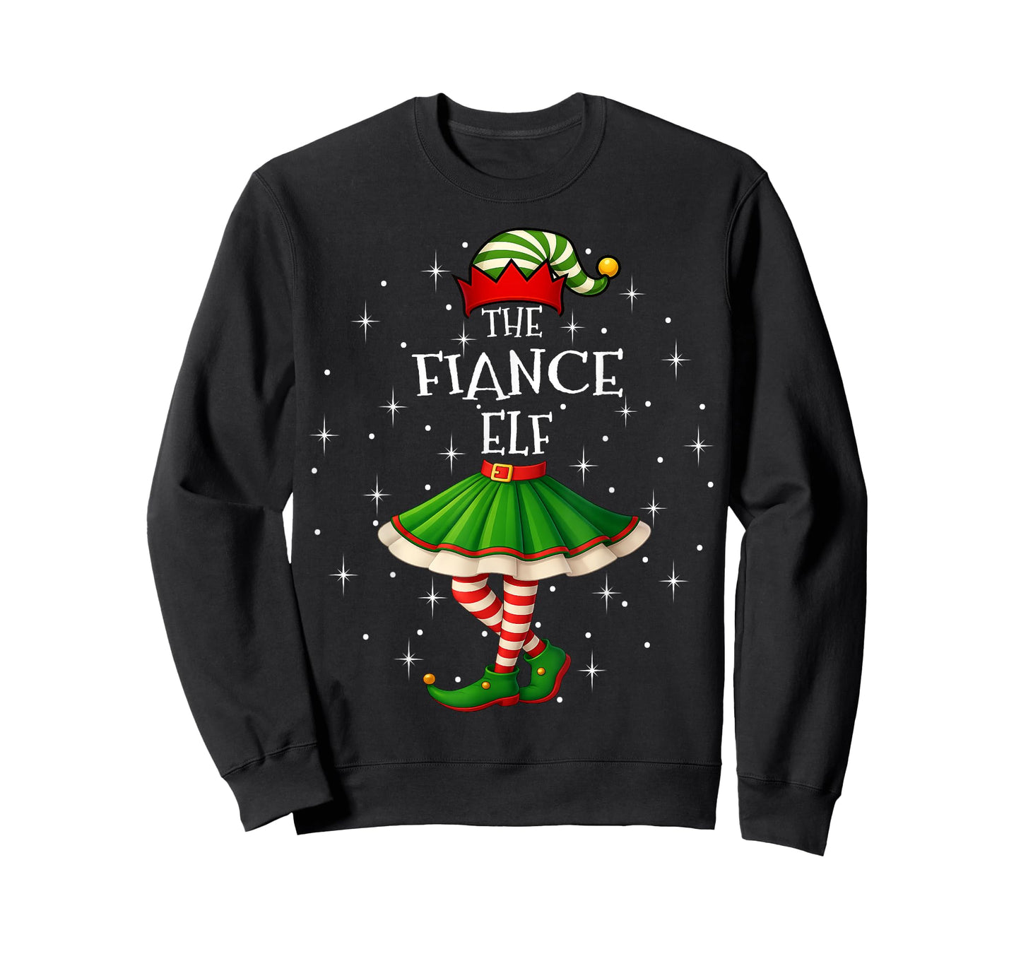 Fiance Elf Christmas Family Matching Women Girls Xmas Party T-Shirt