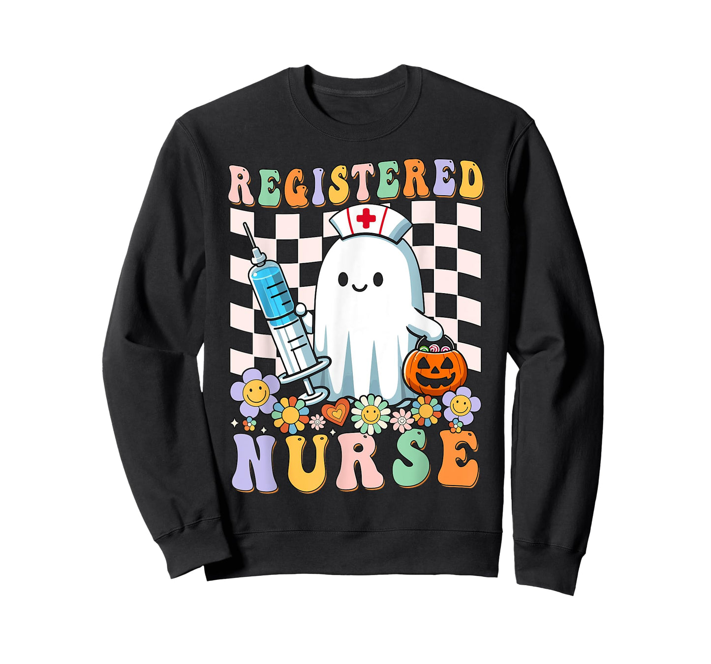 Registered Nurse Ghost RN Halloween Costume Stethoscope T-Shirt