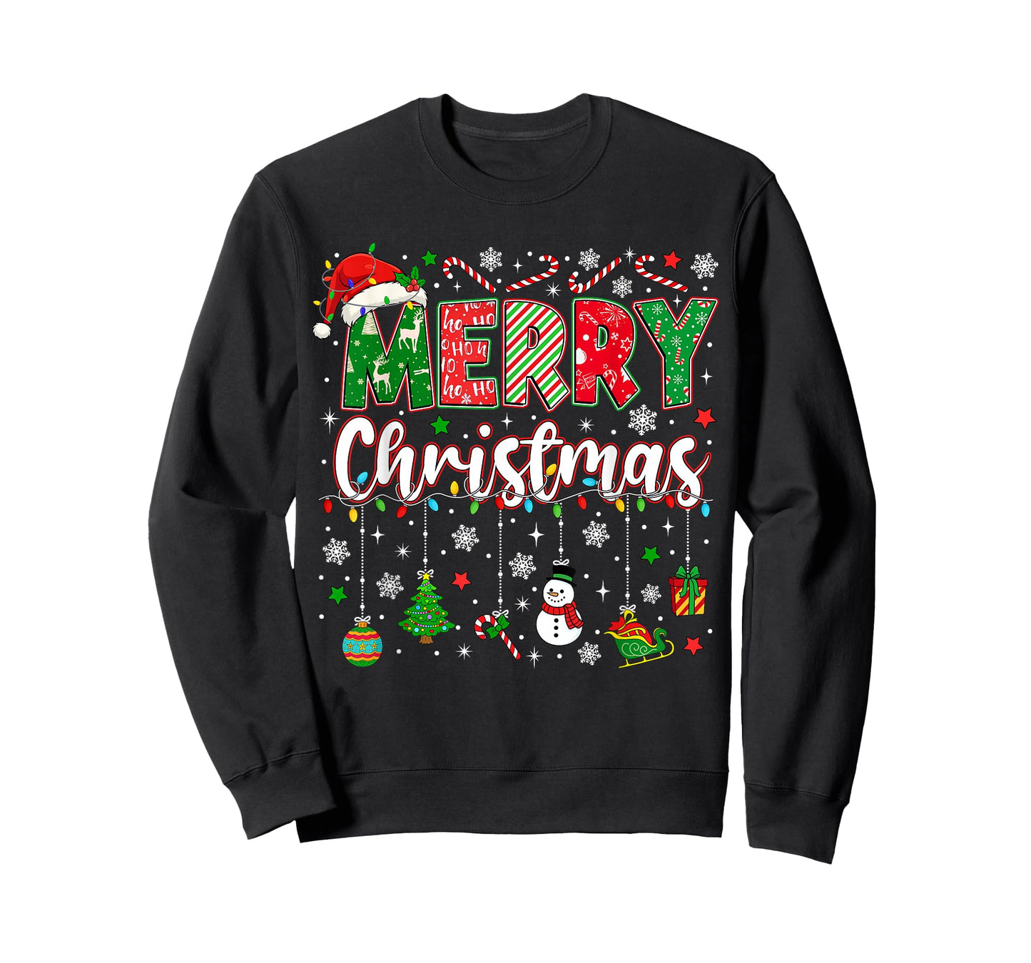 Merry Christmas Red Santa Hat Reindeer Xmas Matching Family T-Shirt