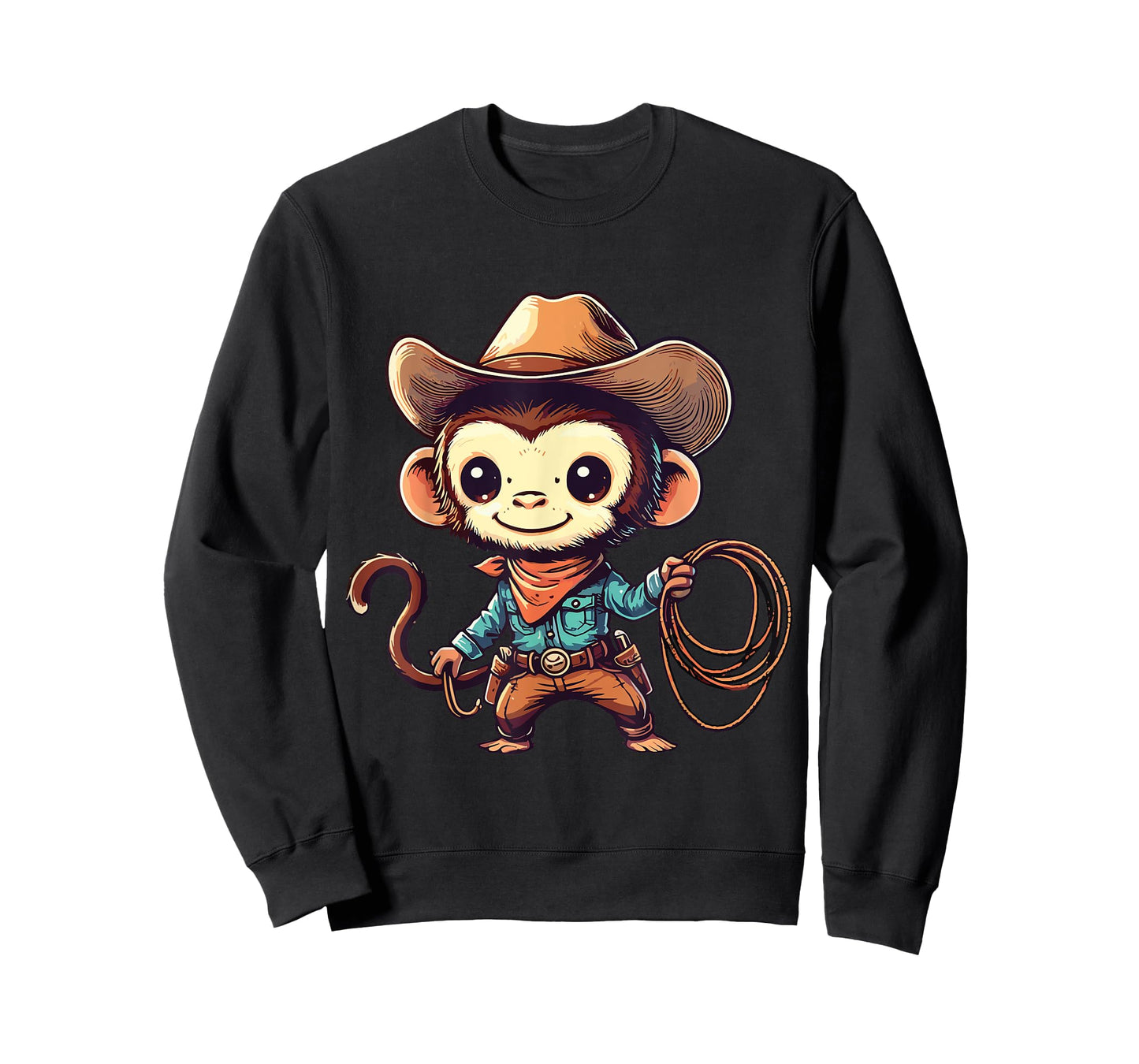 Western Rodeo Cowboy Outfit Hat Monkey Texas Animals T-Shirt