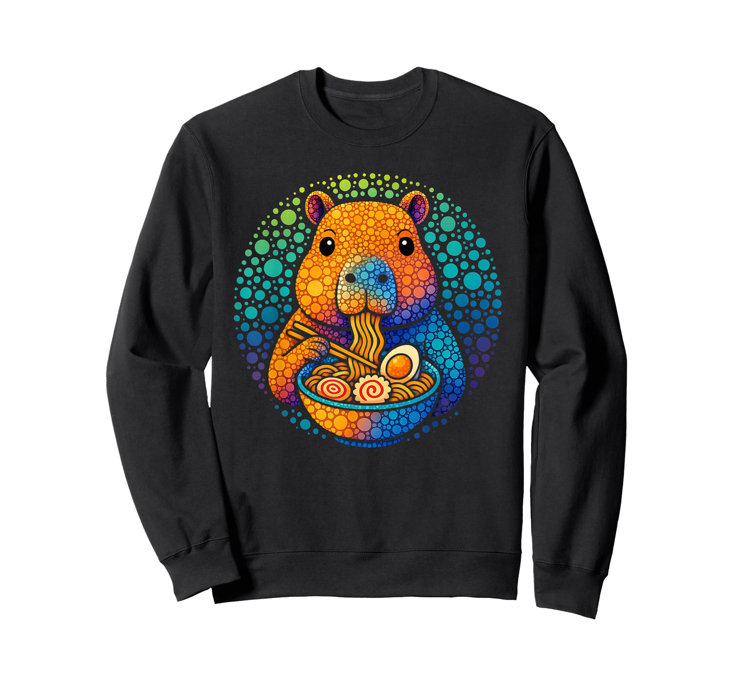Capybara Polka Dot Ramen Graphic Kawaii Kids Capibara School T-Shirt