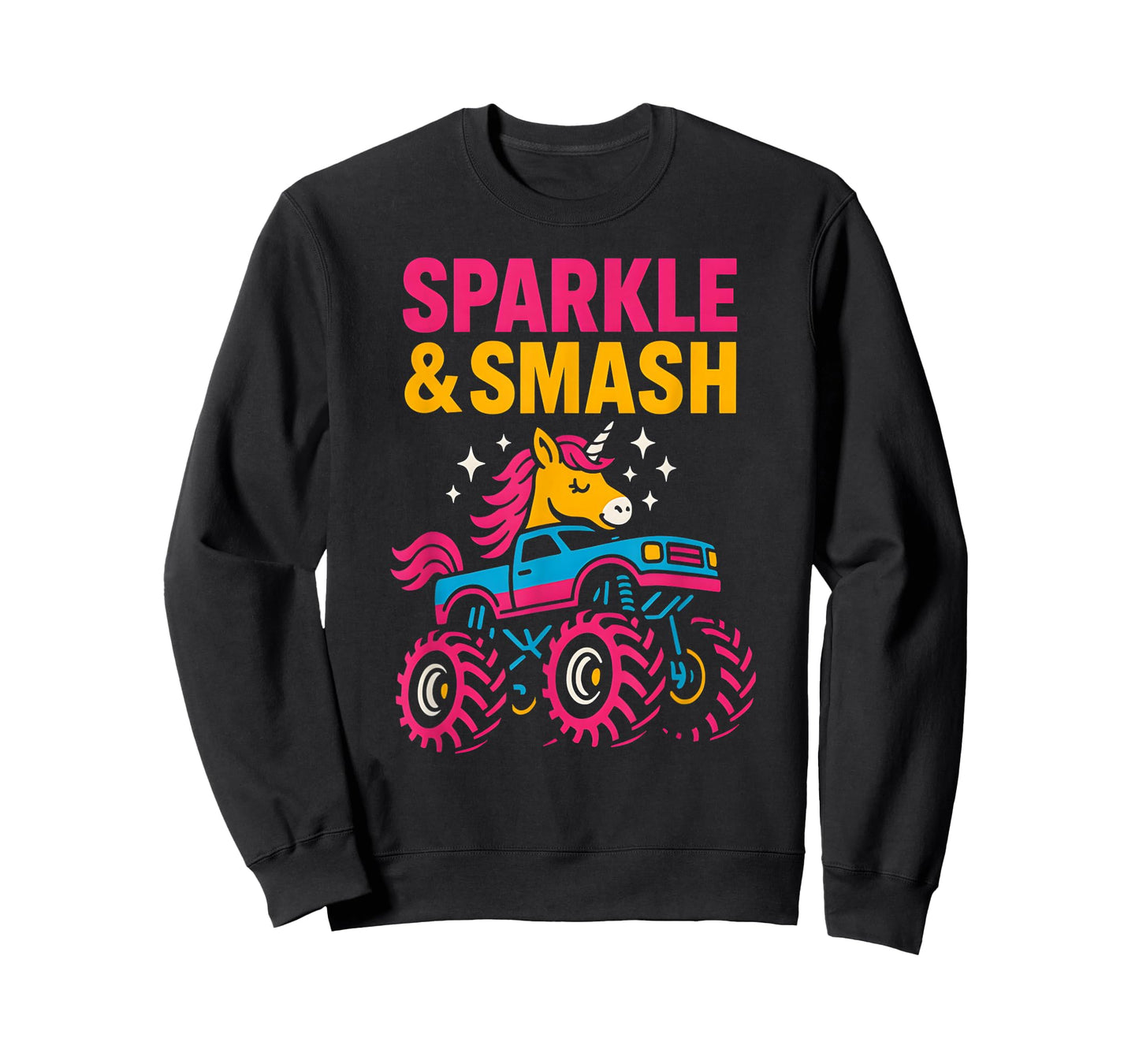 Cute Unicorn Monster Truck Sparkle & Smash Girls Cute T-Shirt