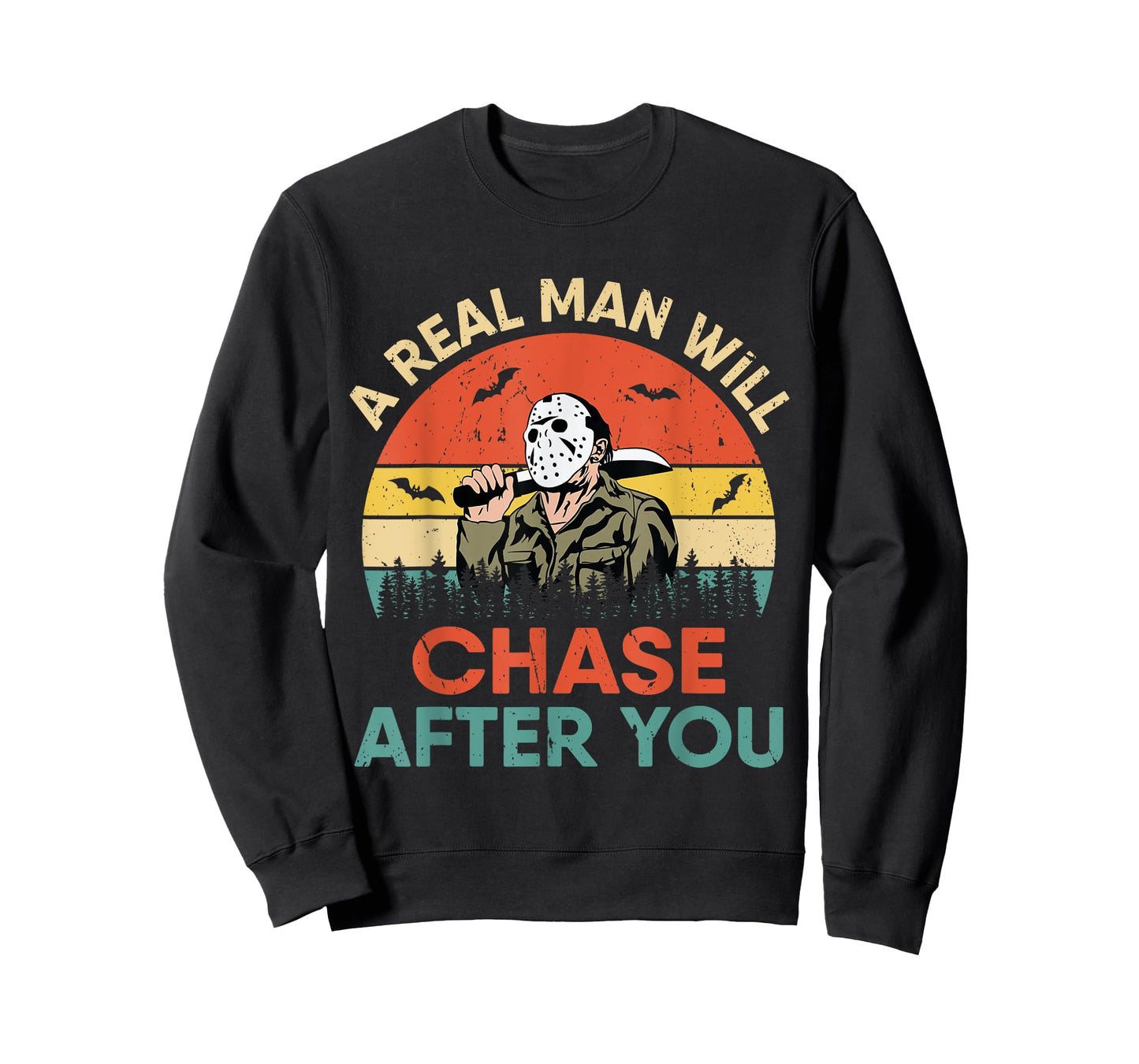 Vintage Real Man Will Chase After You Halloween Character T-Shirt
