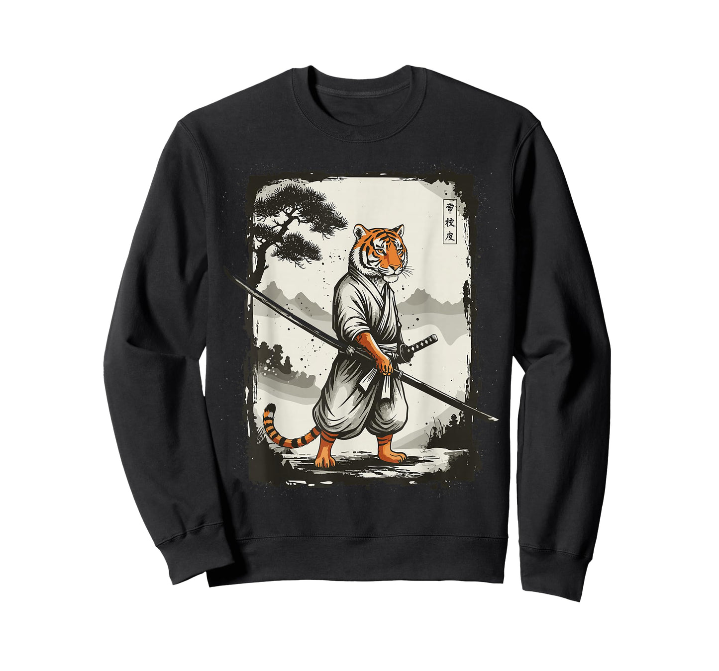 Samurai Tiger Japanese Shirts for Men Warrior Vintage T-Shirt
