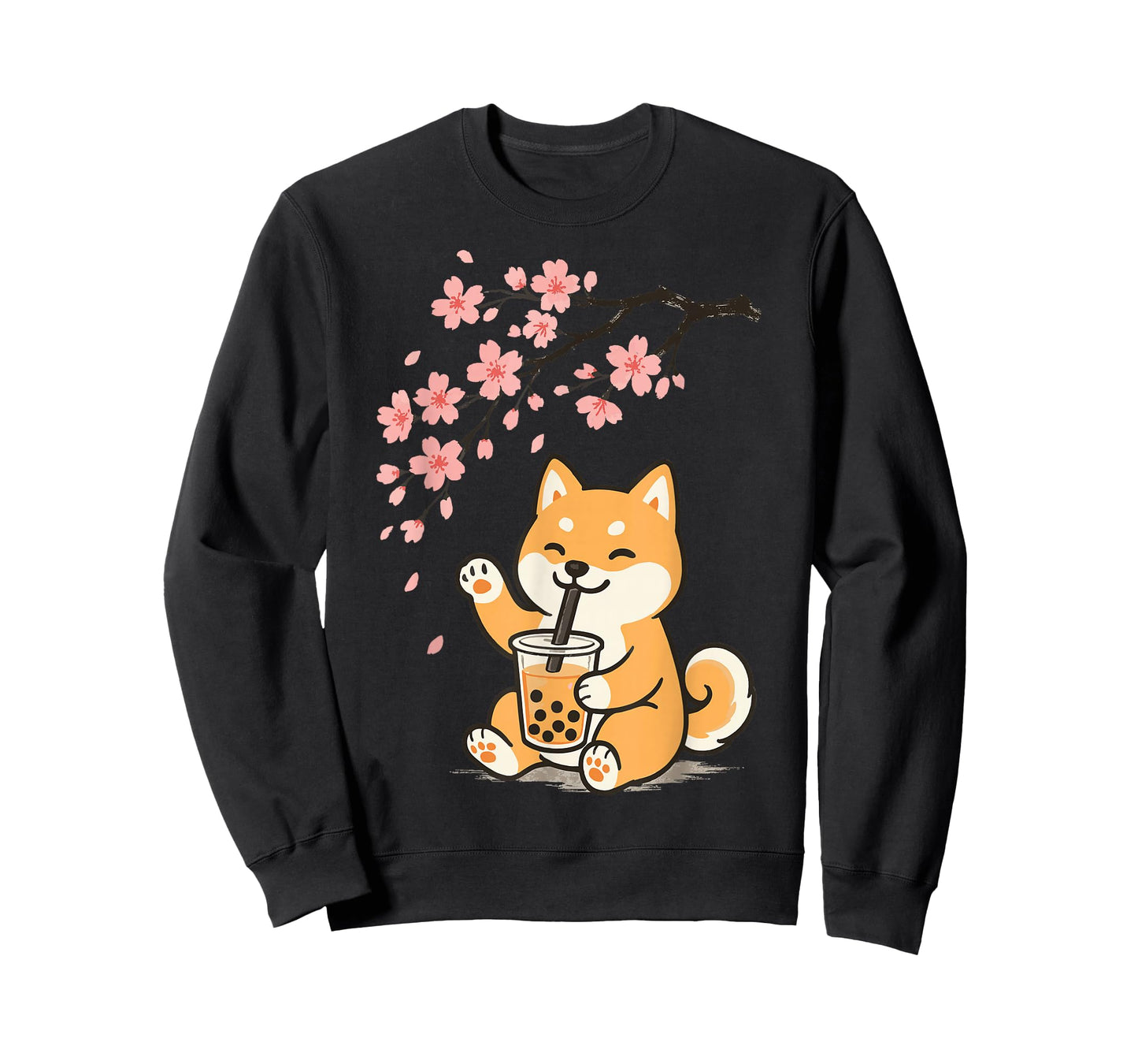 Shiba Inu Bubble Tea Cherry Blossom T-Shirt