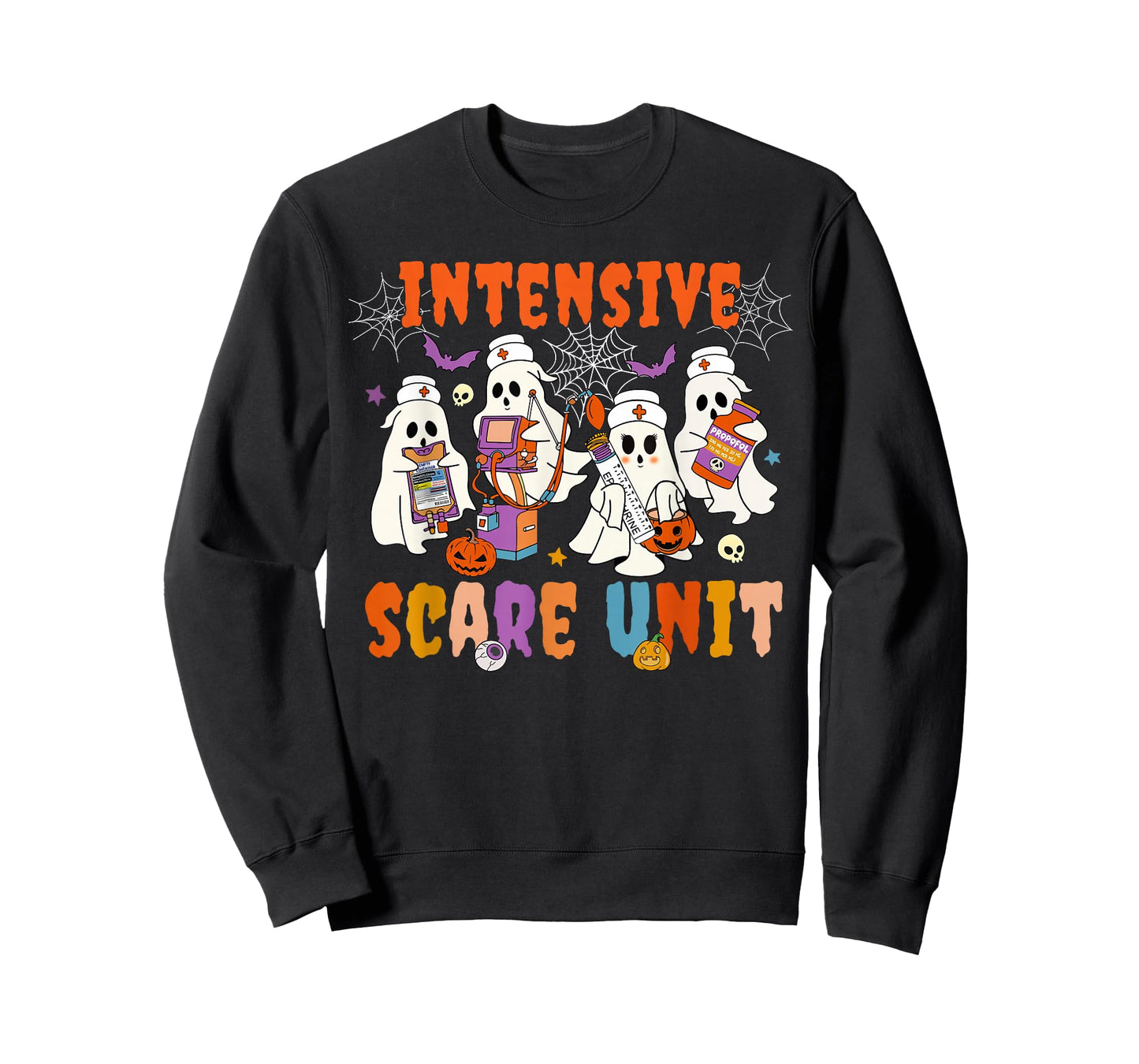Intensive Care Scare Unit Halloween Ghost Nurse ICU Nursing T-Shirt