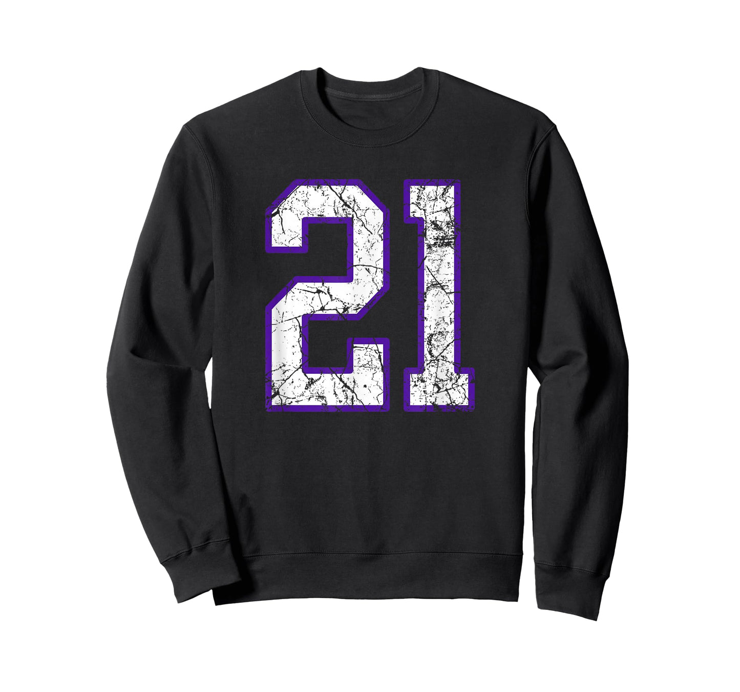 White and Purple Number 21 Jersey Player Uniform #21 T-Shirt