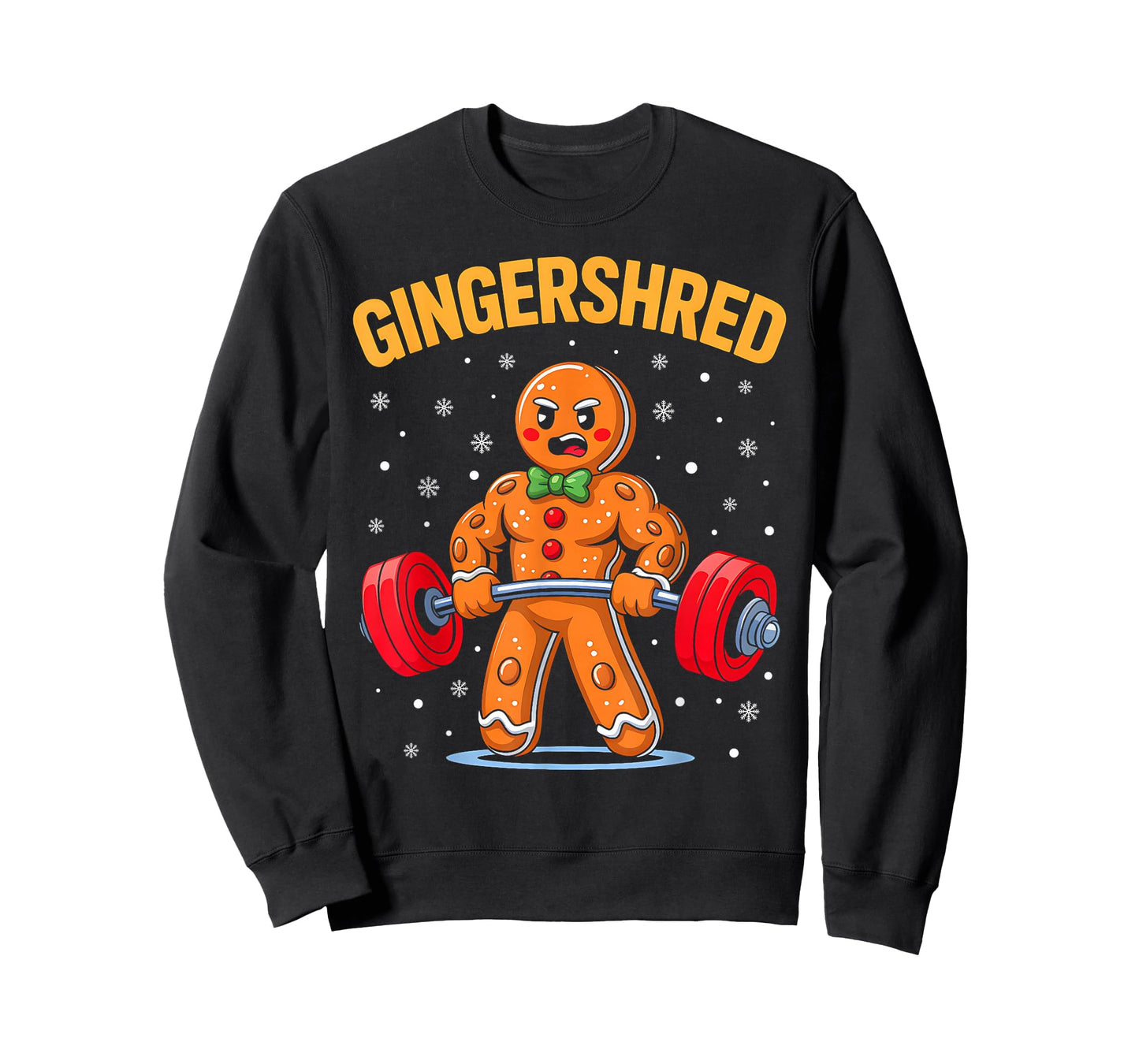 Funny Christmas Gingerbread Man Gym Bodybuilding Gingershred T-Shirt