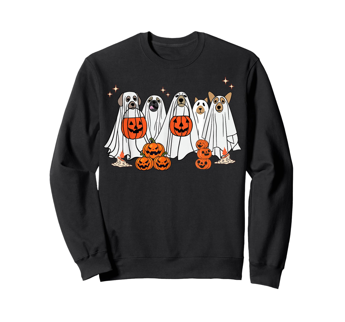 Dog Ghost Cute Dog Dressed As Ghost Funny Halloween Dog T-Shirt