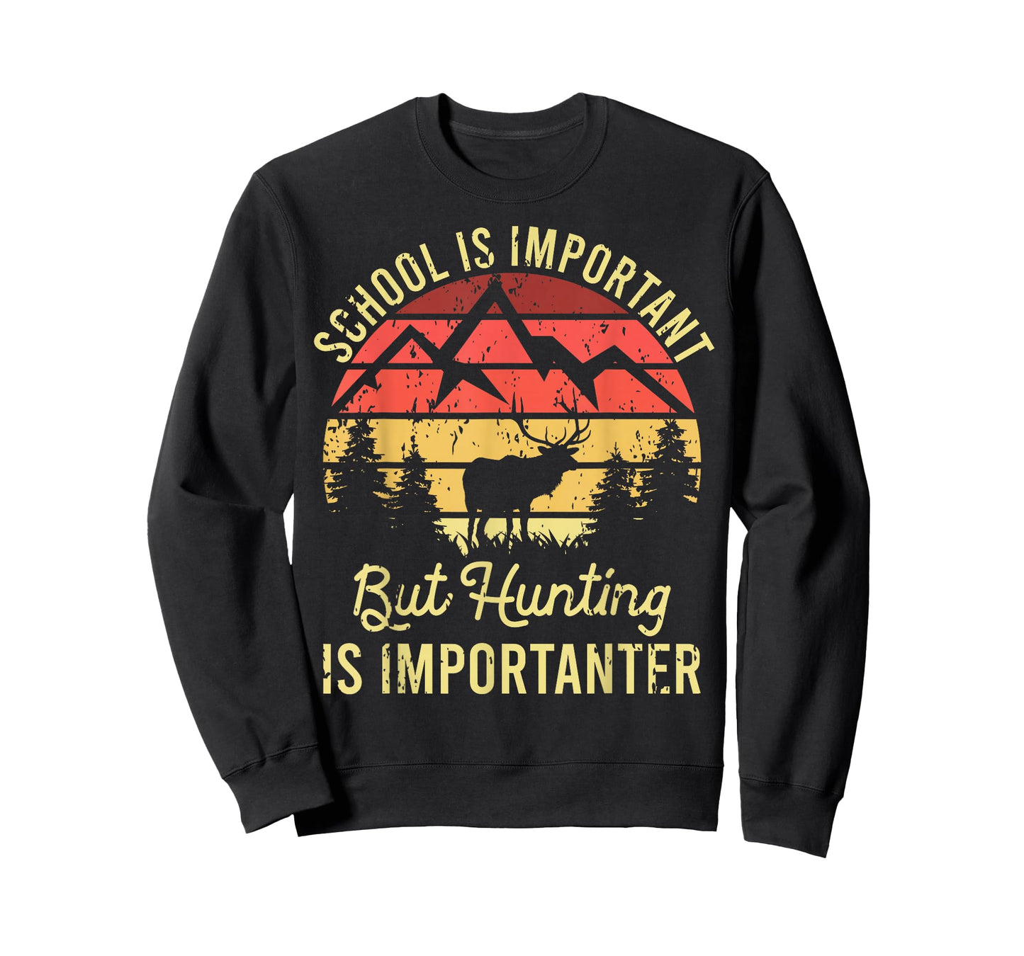 School Is Important But Hunting Is Importanter Kids Youth T-Shirt