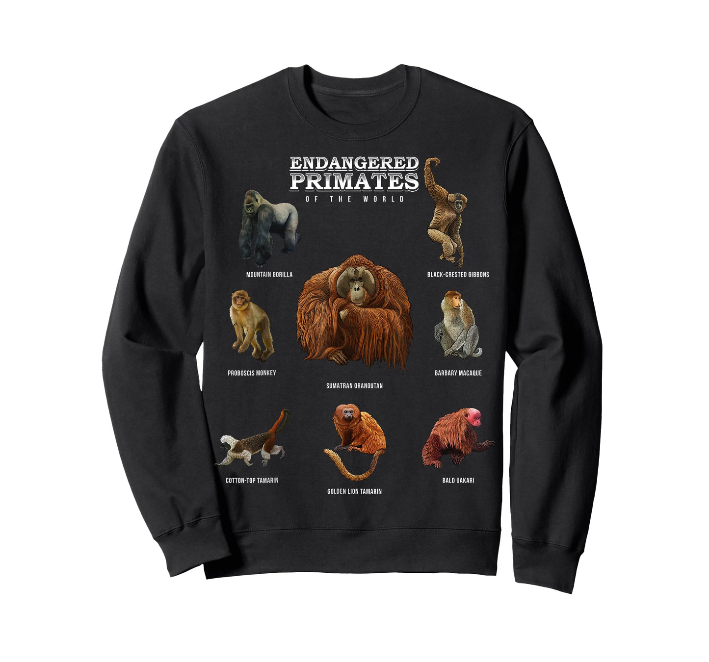 Endangered Primates of the World Shirt Wildlife Zoology Wild T-Shirt