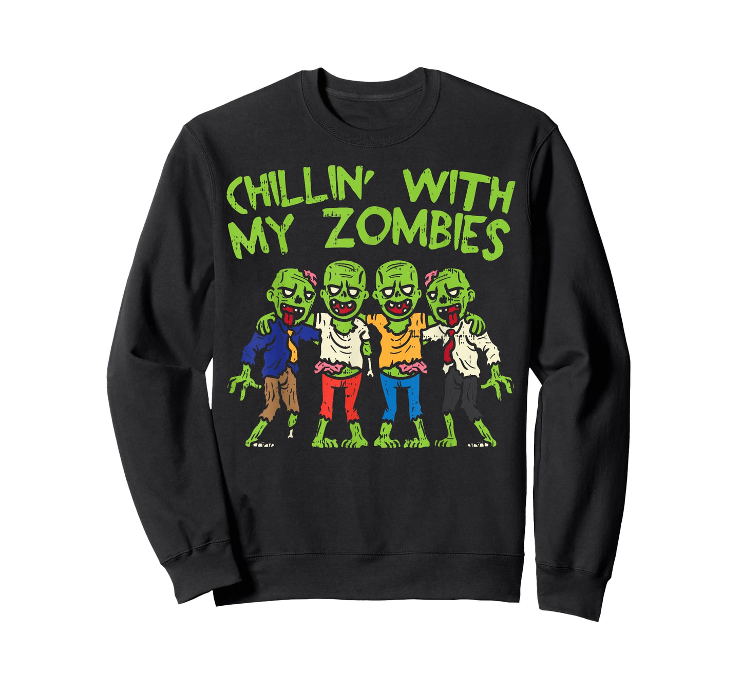 Chillin With My Zombies Funny Halloween Kids Boys Gift T-Shirt