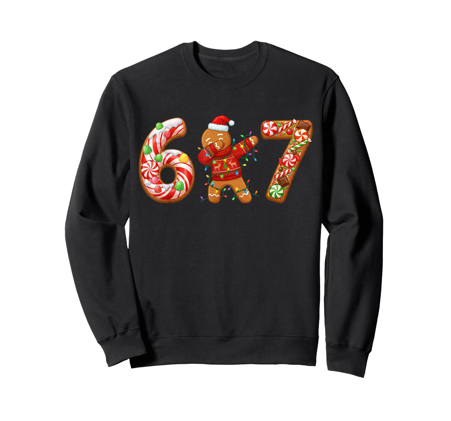 Dabbing Gingerbread Man 67 Meme Candy Christmas Sweets Boys T-Shirt