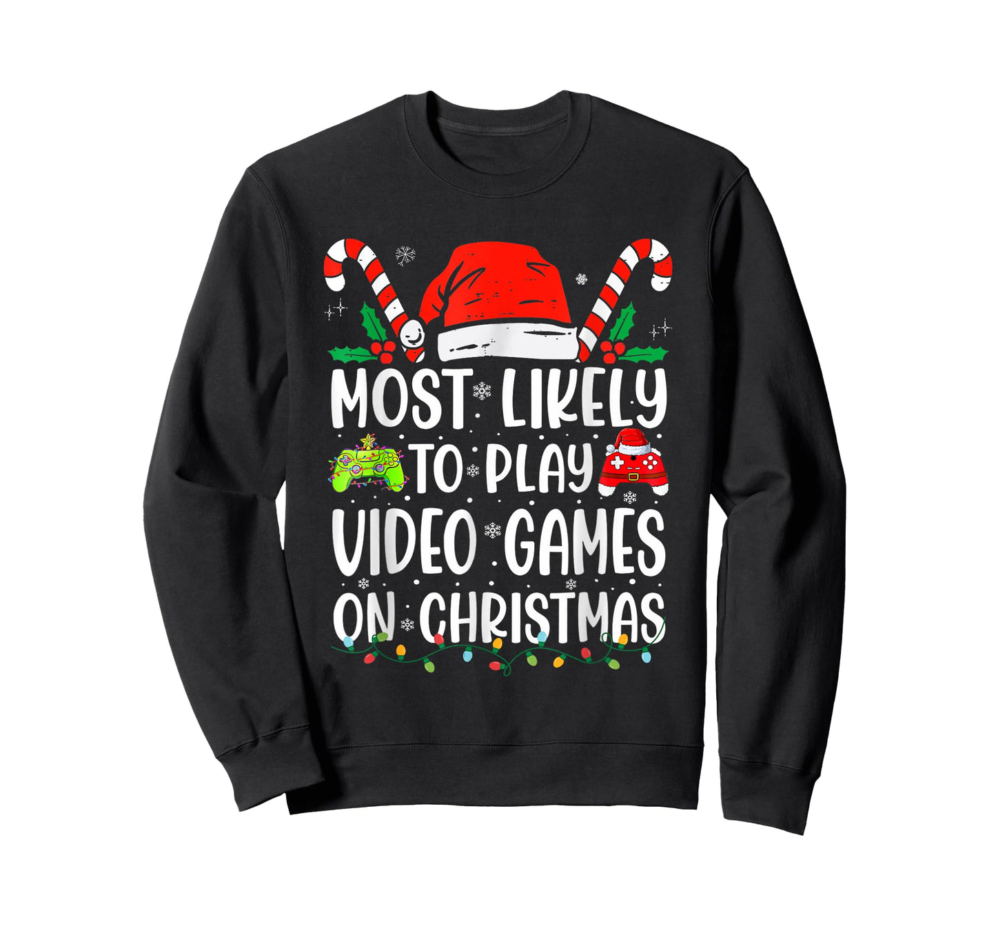 Most Likely To Play Video Game On Christmas Santa Gaming T-Shirt
