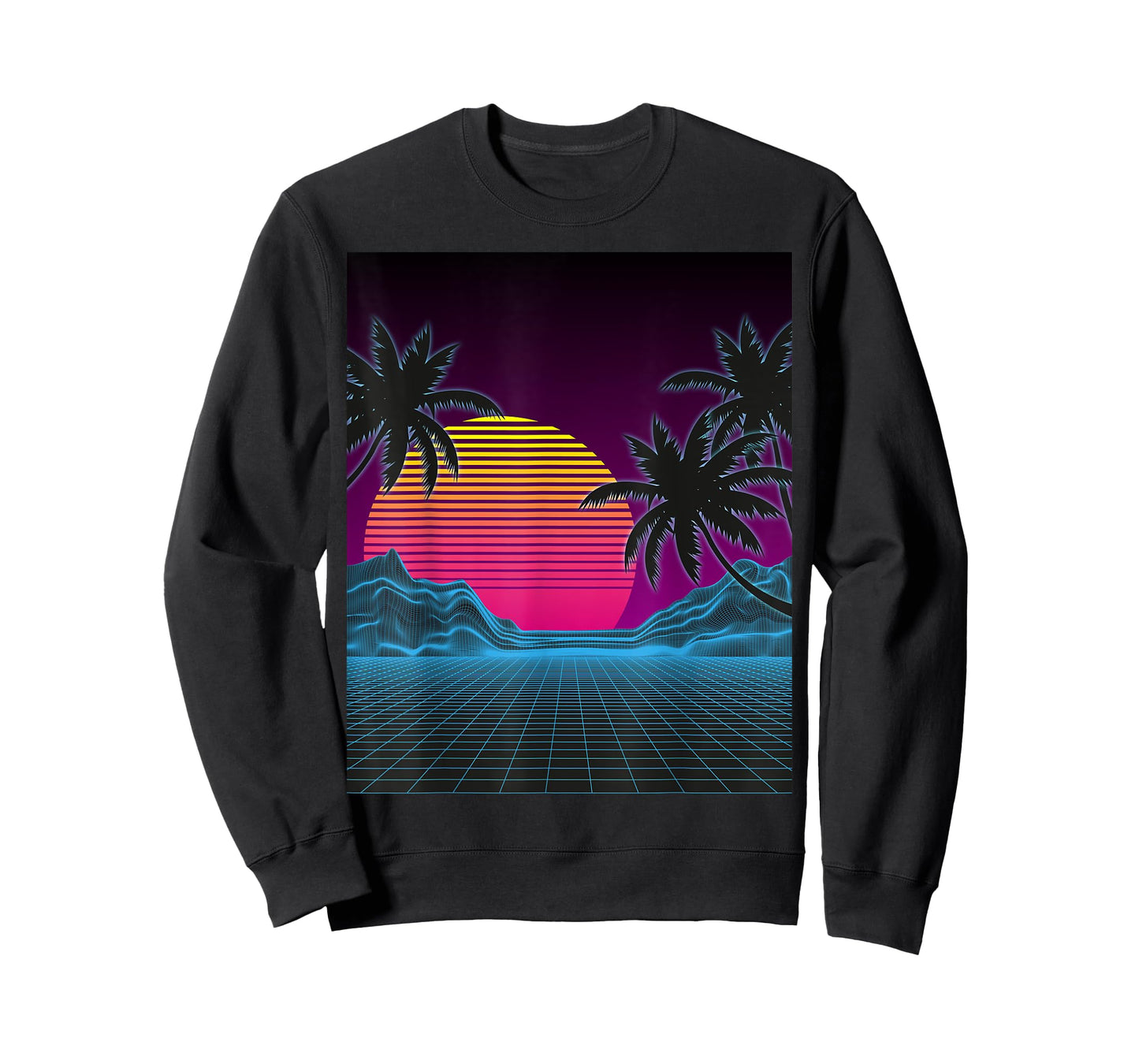 Vaporwave Aesthetic Sunset Mountains Palms Retro T-Shirt T-Shirt