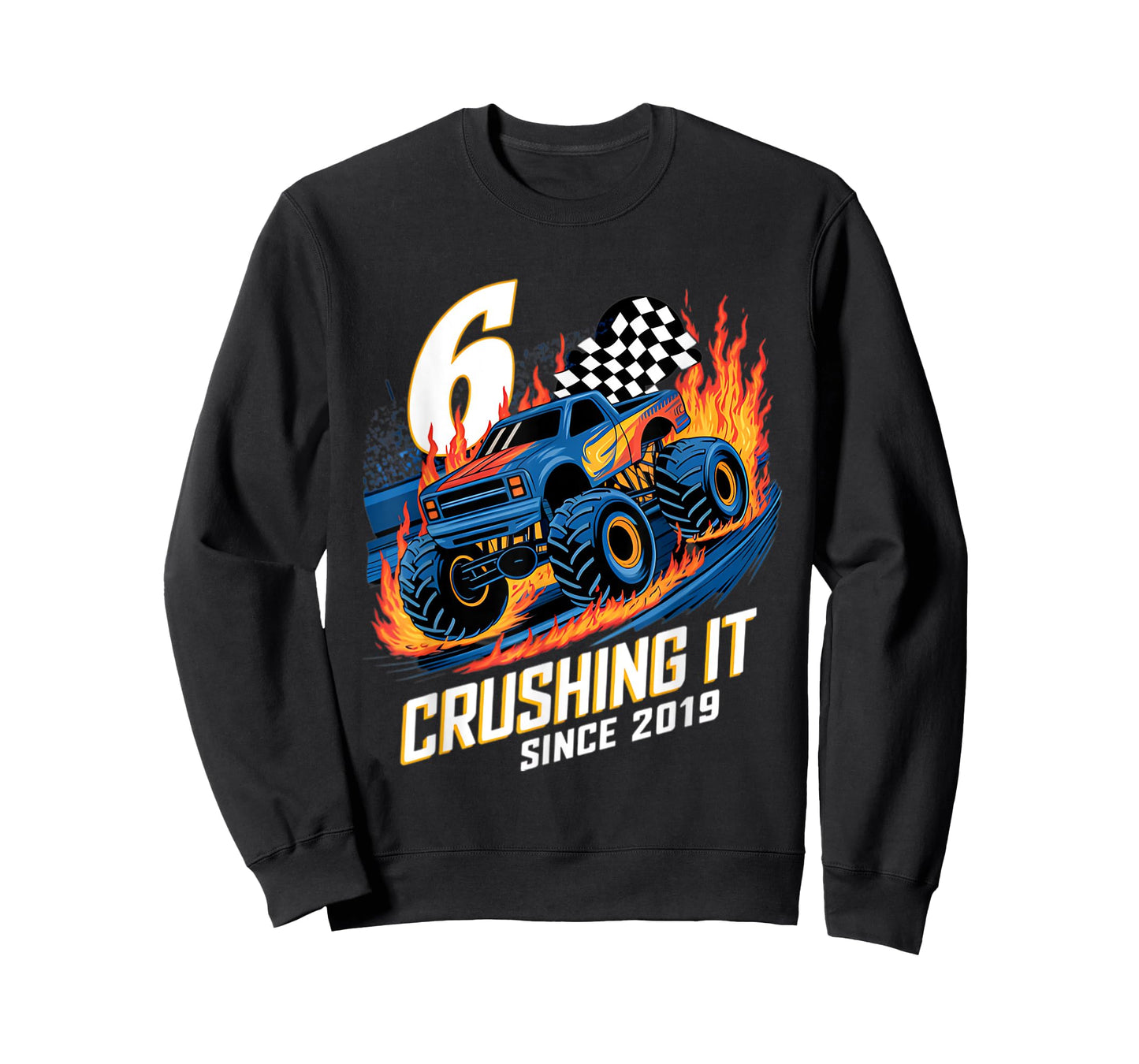 Crushing It Since 2019 6th Birthday Kids Monster Truck T-Shirt