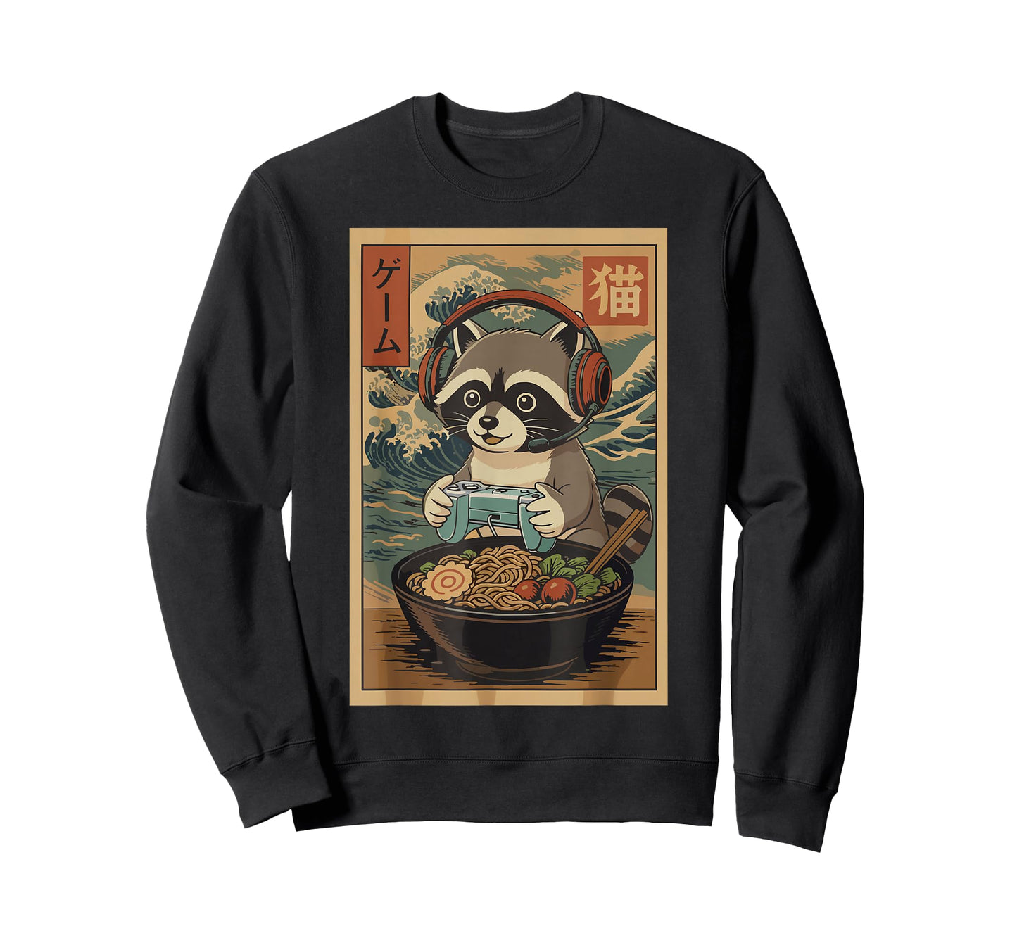 Kawaii Japanese Ramen Raccoon Retro Gaming Shirts for Men T-Shirt
