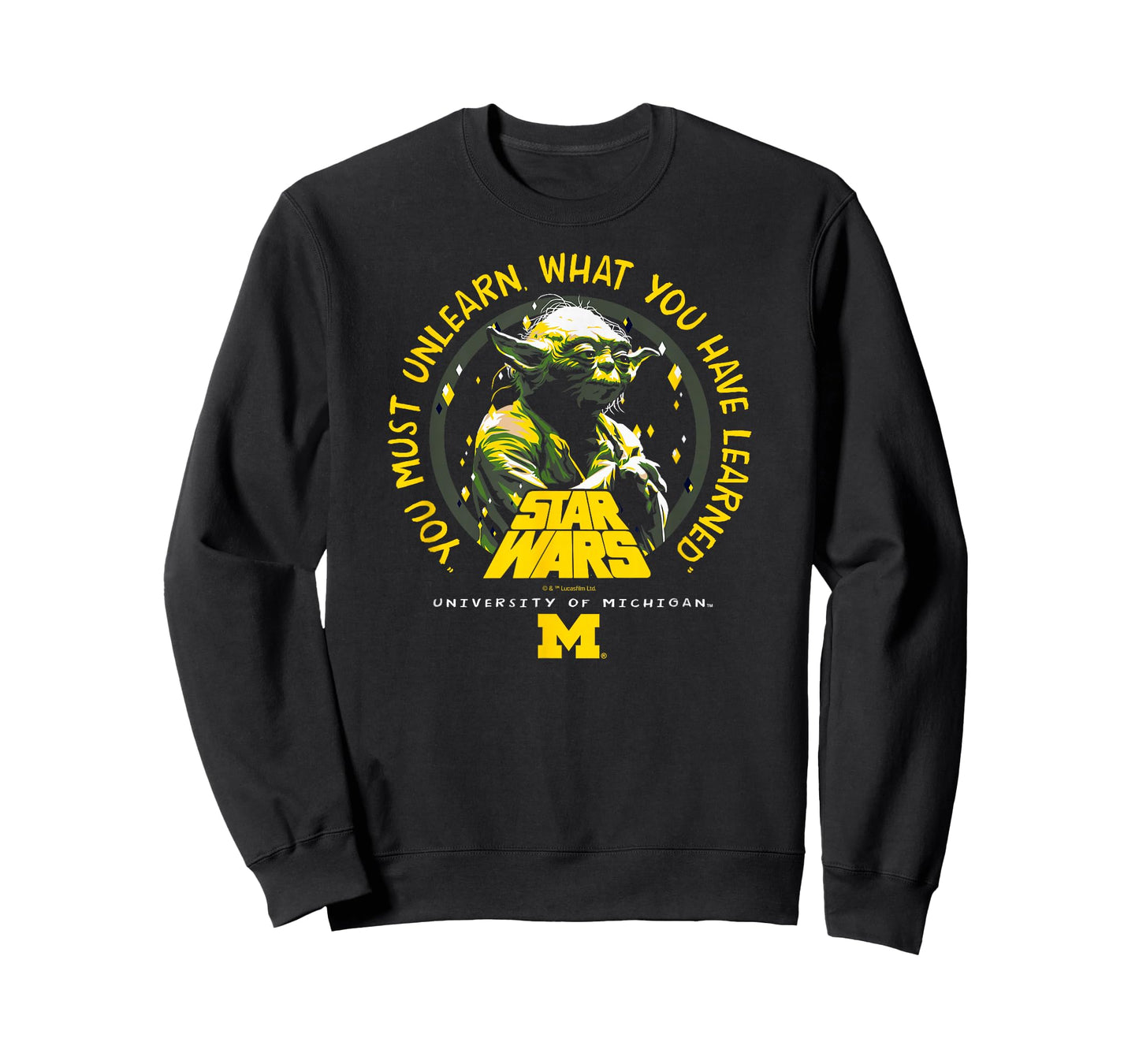 Michigan Wolverines Star Wars Yoda Black Officially Licensed T-Shirt