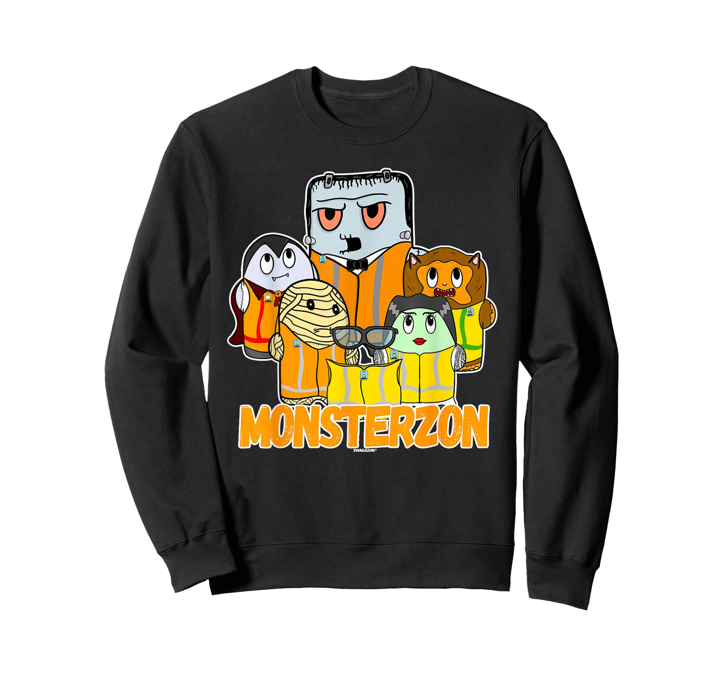 Swagazon Monsters Mummy Frankenstein Dracula Monsterzon T-Shirt