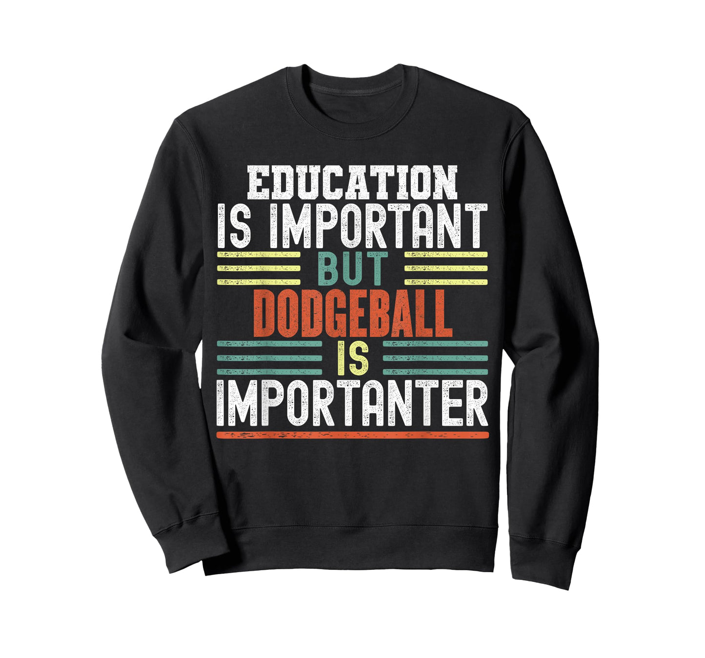 Dodgeball Funny Sayings Sarcastic Humor Gifts Kids Sports Enthusiasts Unisex-Kids Short Sleeve T-Shirt Black Small Education is Important but Dodgeball is Importanter Funny T-Shirt