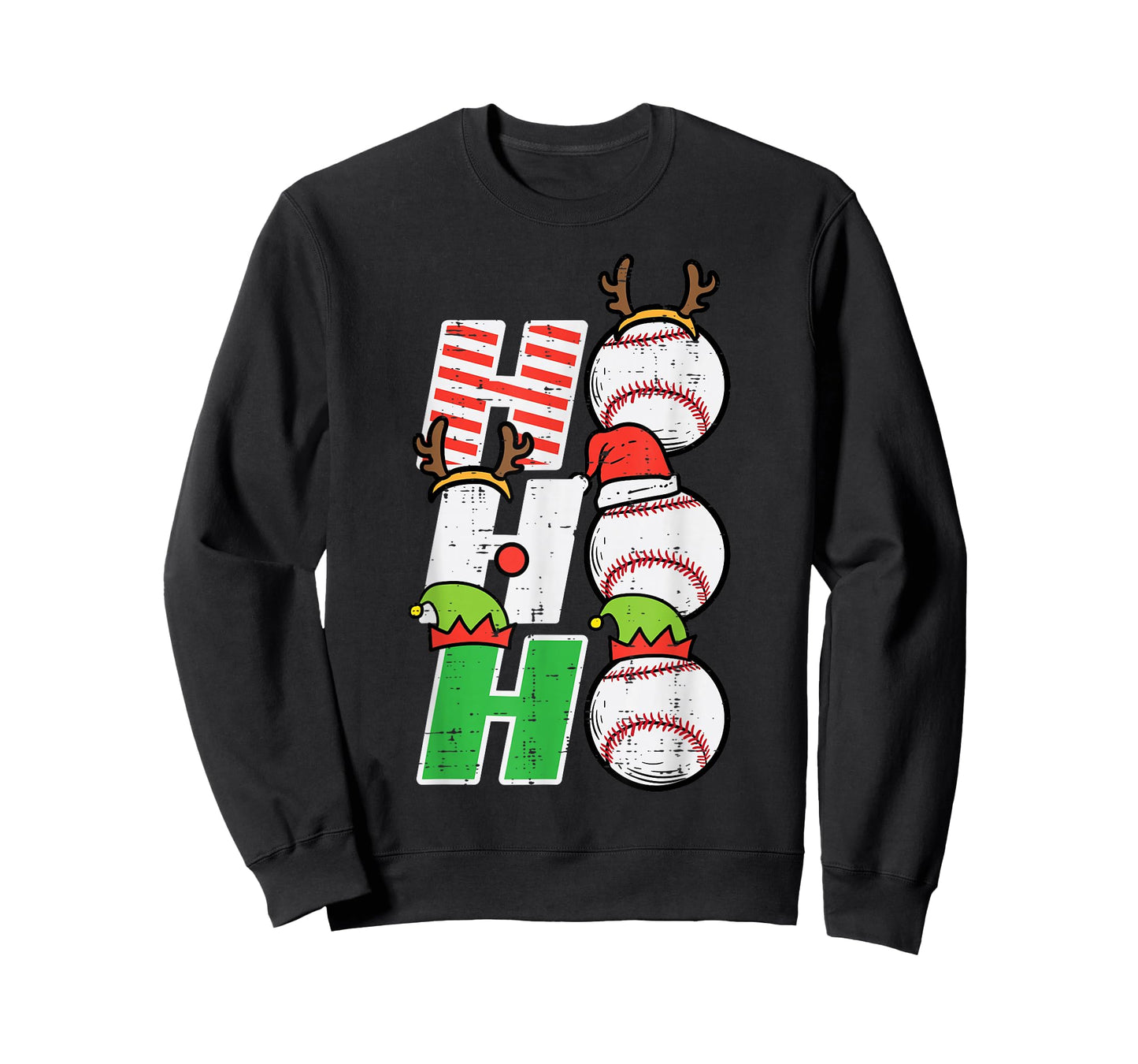 Christmas Baseball Ho Ho Ho Funny Xmas Sports Men Boys Kids T-Shirt