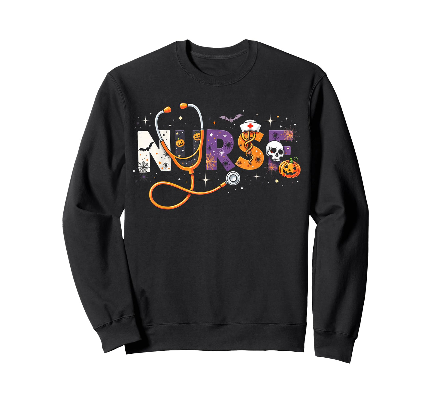 Halloween Nurse 2025 Funny Letter Nursing School Life Fall T-Shirt