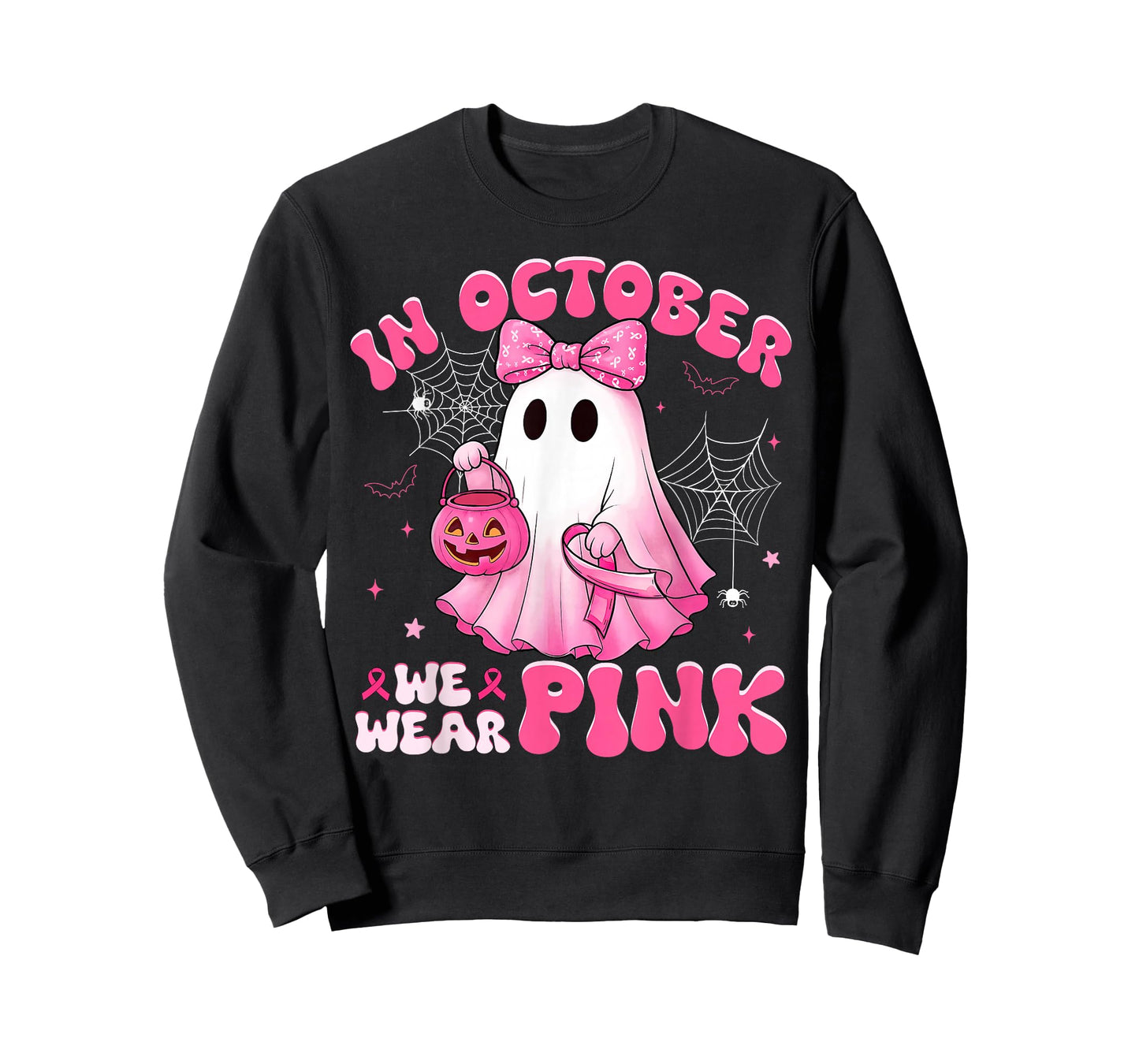 Halloween in October We Wear Pink Breast Cancer Awareness T-Shirt