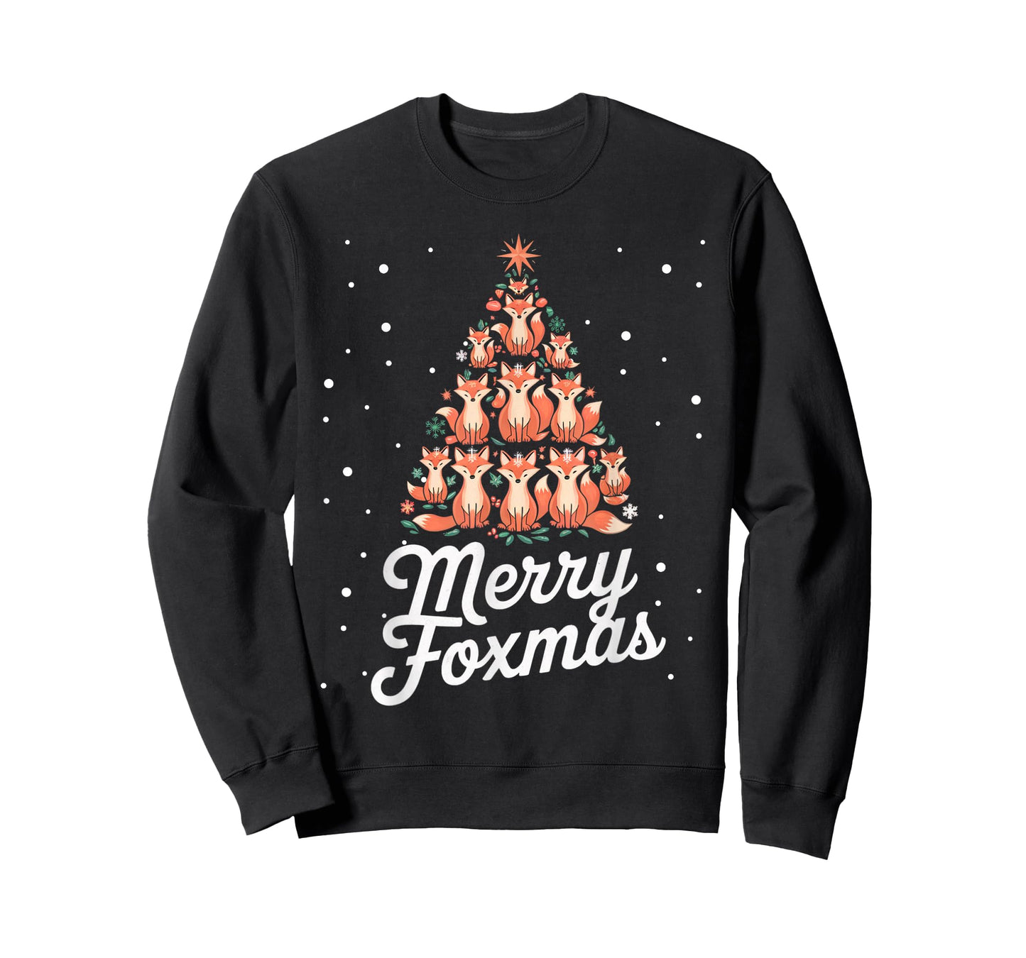 Fox Xmas Tree Foxes Christmas Tree Merry Foxmas T-Shirt