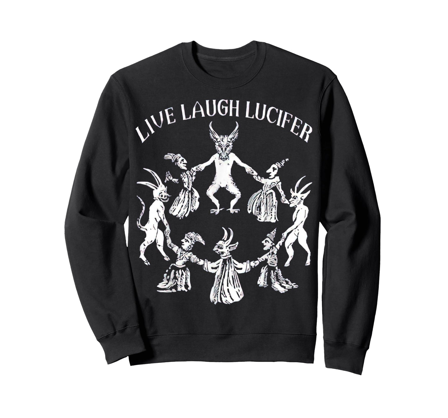 LIVE LAUGH LUCIFER Horror Satan Satanic Demonc Devil Goat T-Shirt