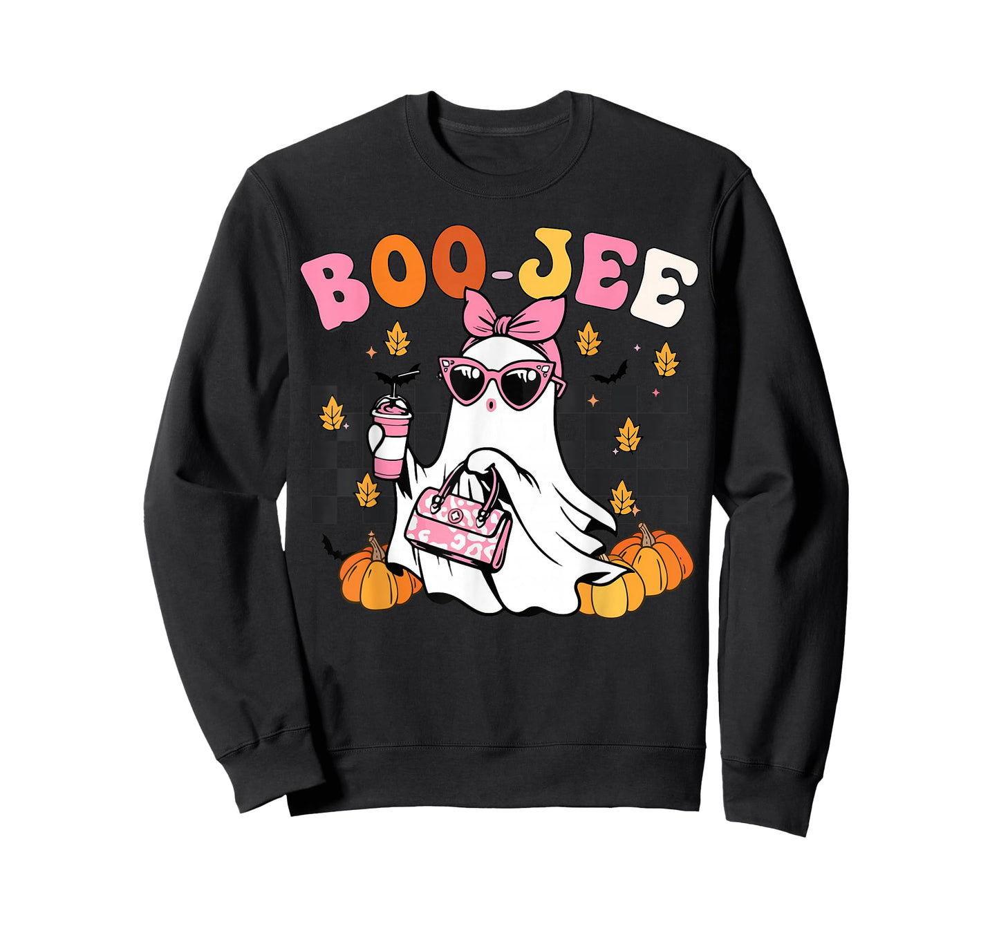 Funny Boo-Jee Ghost Halloween Women Girl Toddler Cute Groovy T-Shirt