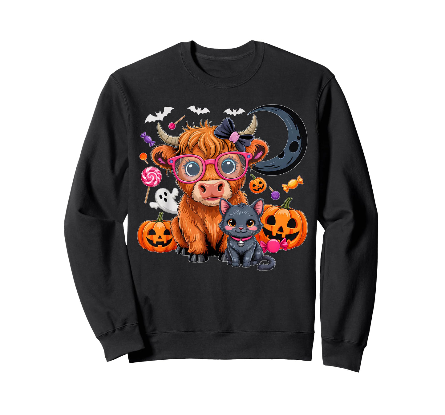 Halloween Highland Cow Witchy Cow Pumpkin Spooky Season T-Shirt