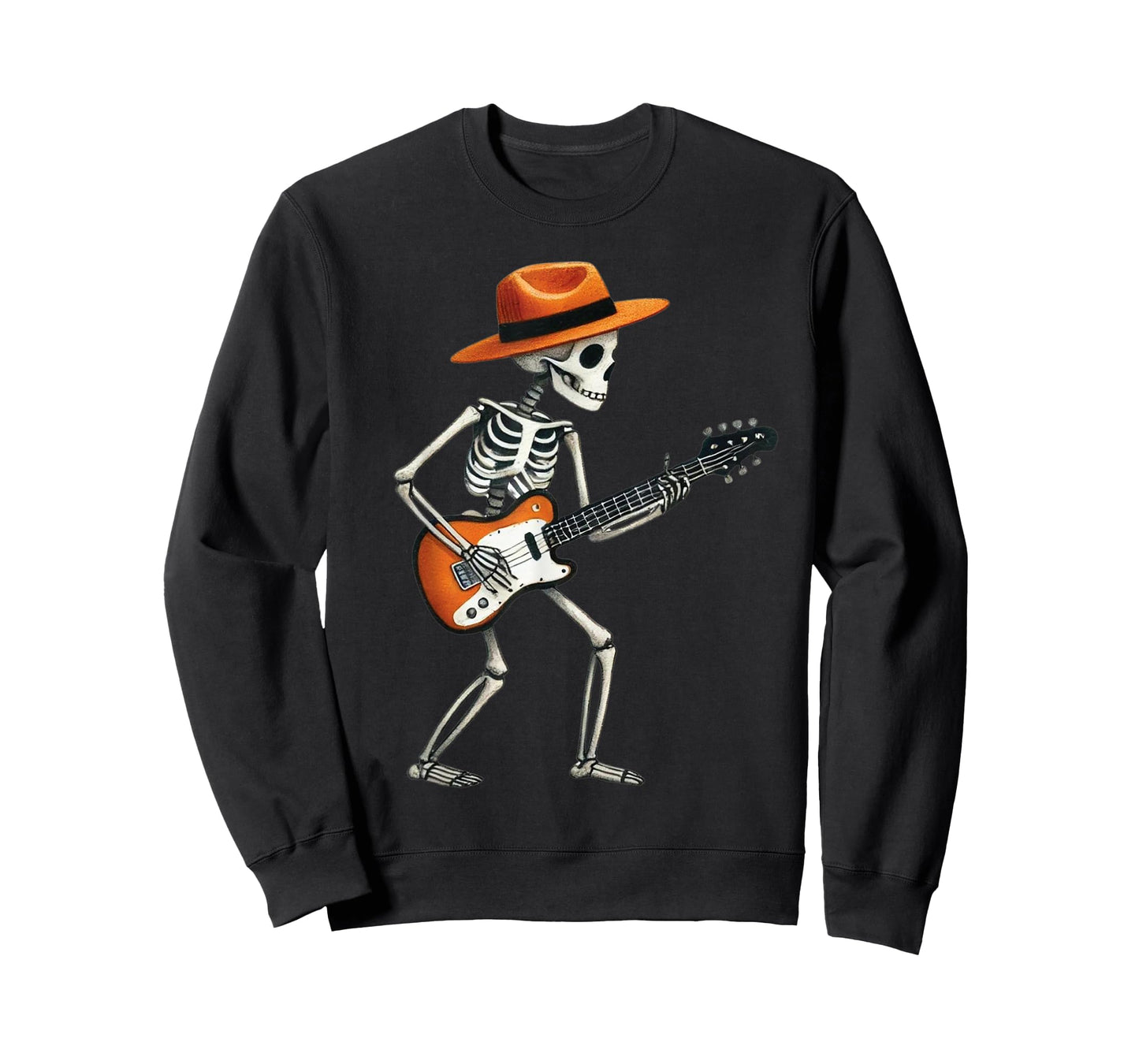 Skeleton Playing Electric Guitar Rock Halloween Boys Men Tee T-Shirt