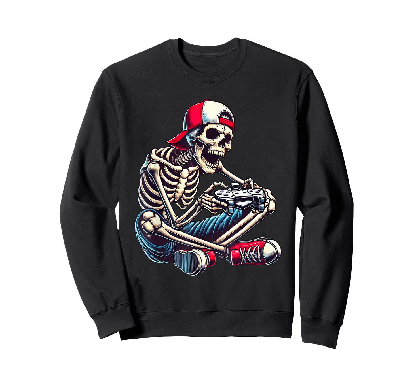 Halloween Skeleton Gamer Video Gaming Boys Girls Men Women T-Shirt