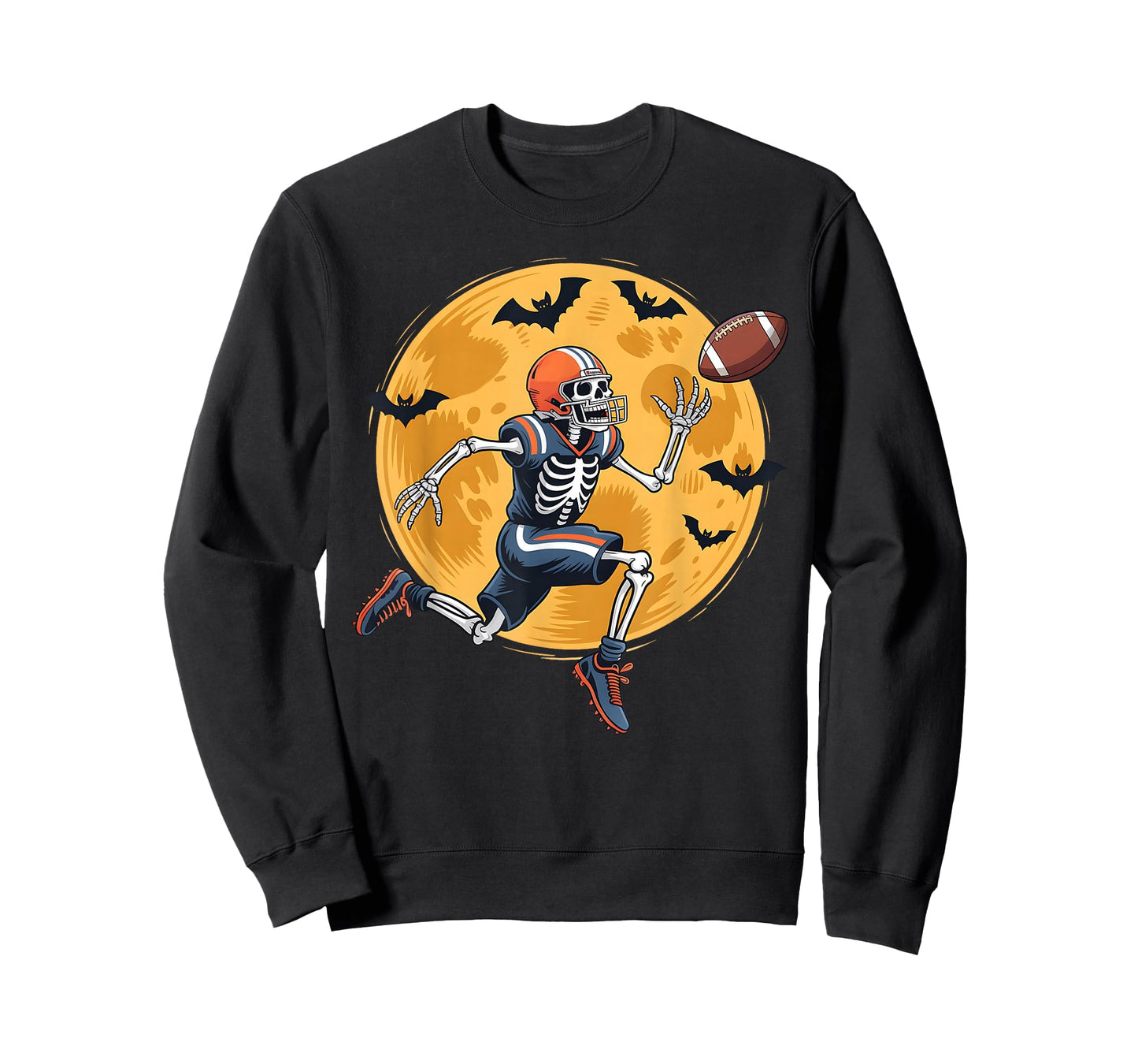 American Football Fan Skeleton Halloween Mens Boys Kid T-Shirt