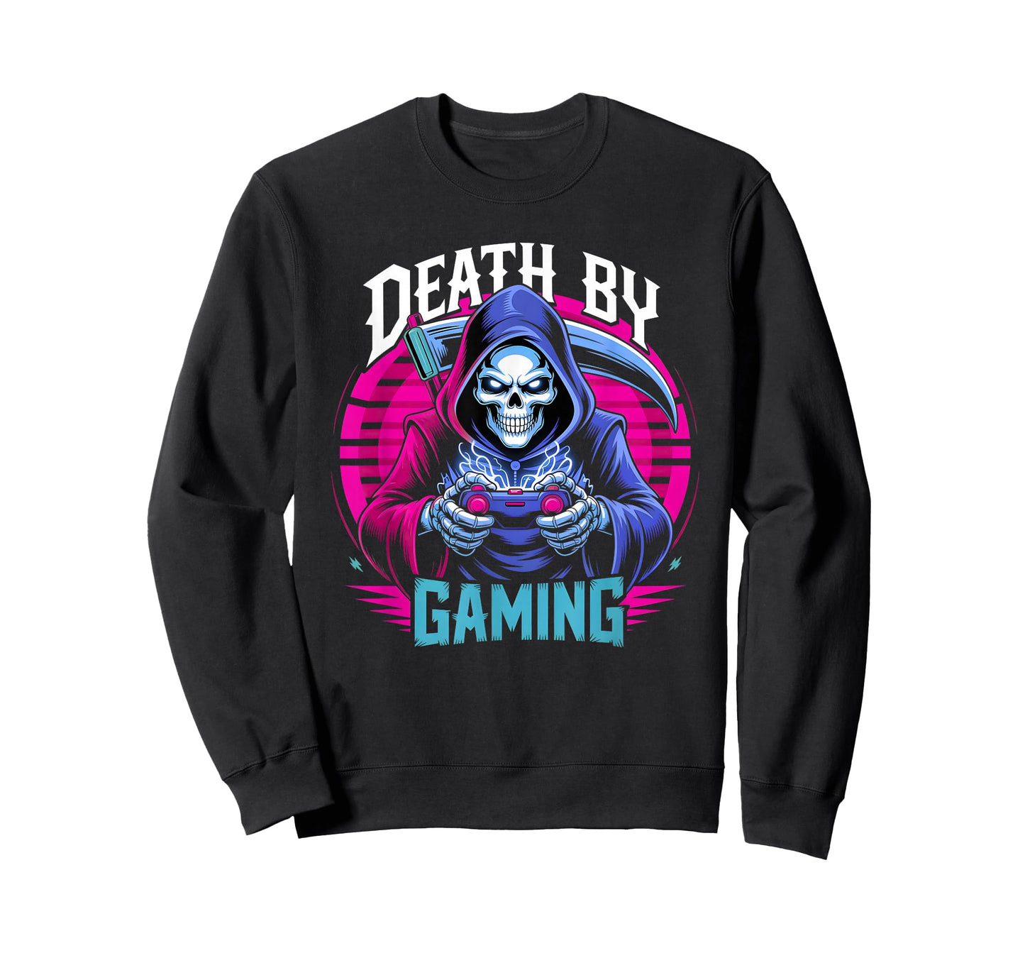 Death by Gaming Gothic Gamer Ghost Video Game Lover Boys Men T-Shirt