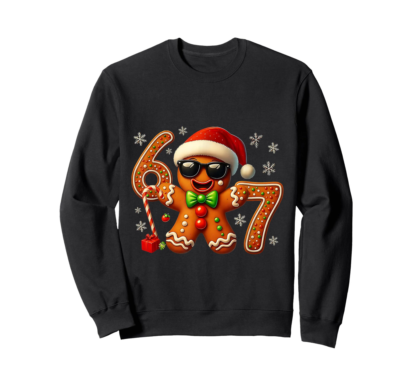 Six Seven 6 7 Meme Gingerbread Christmas Baking Men Women T-Shirt