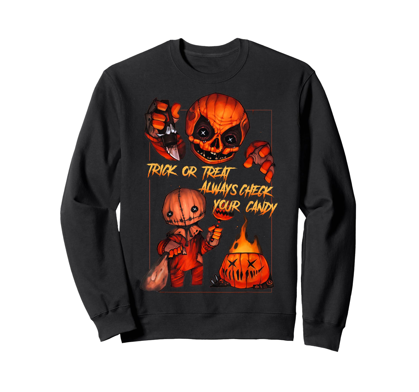 Vintage Trick Or Treat Always Check Your Candy, Pumpkin T-Shirt