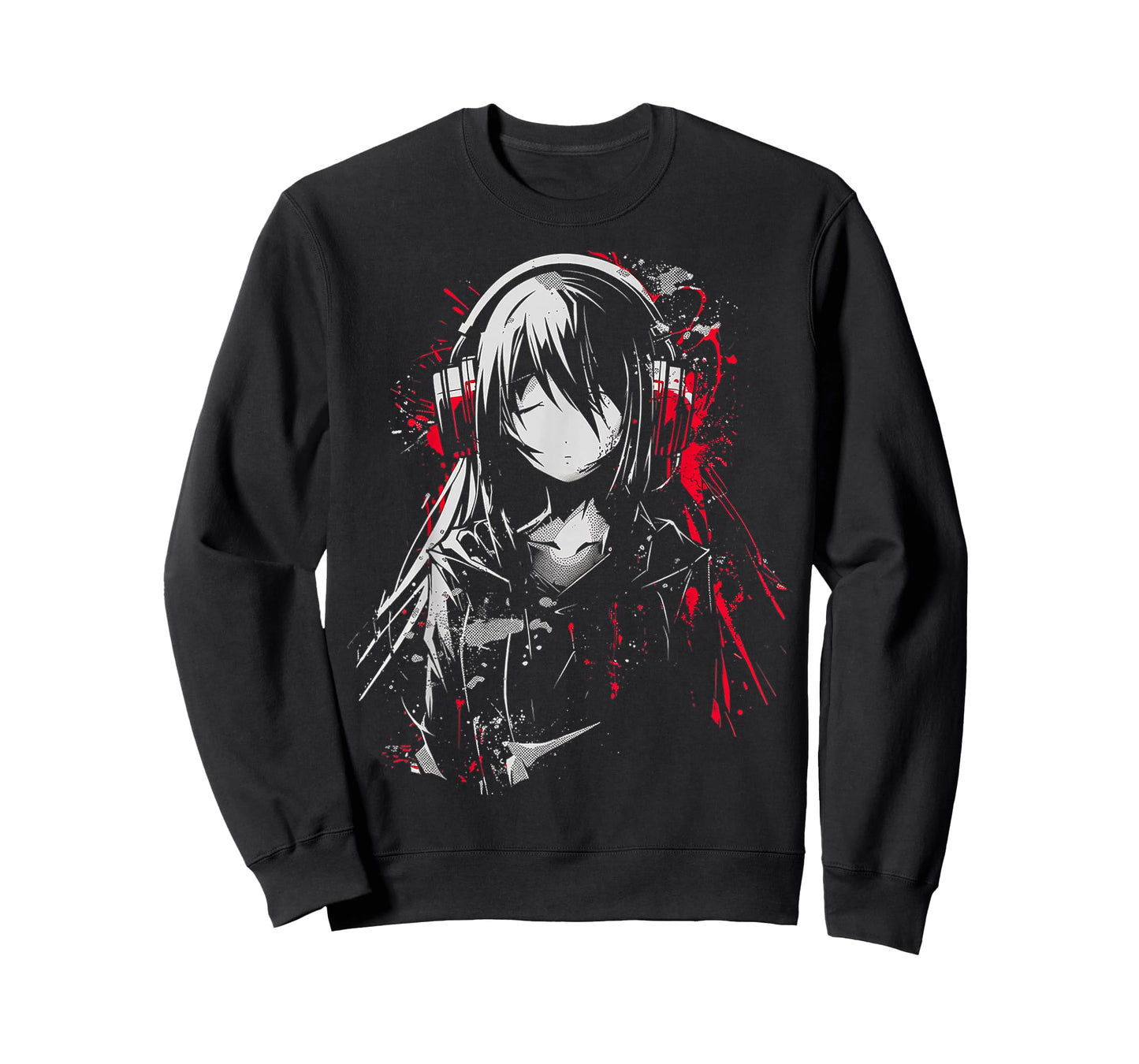 Anime Manga Motif Headphone Artwork Anime T-Shirt