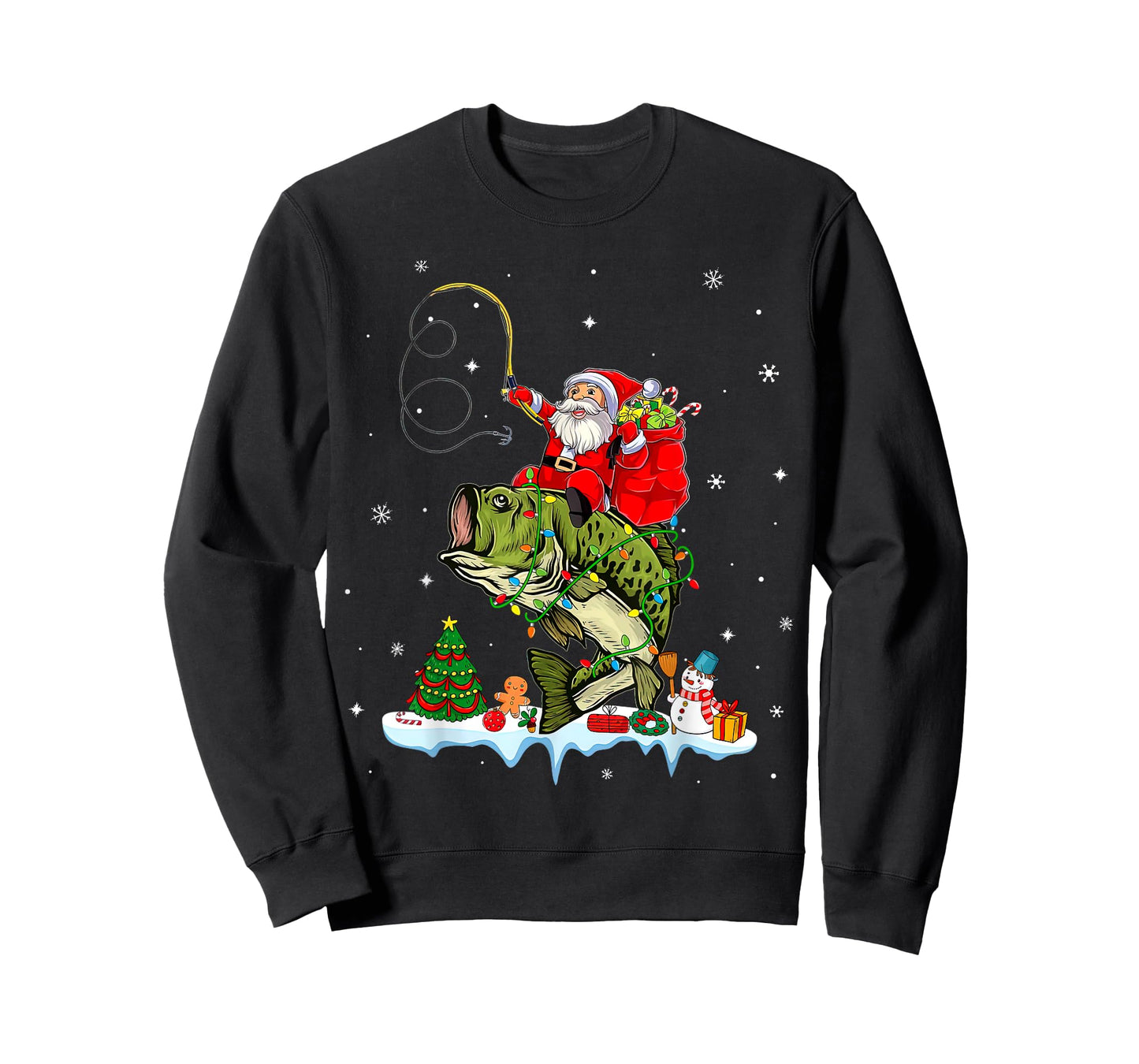 Santa Claus Fishing Christmas Fishing Lover T-Shirt