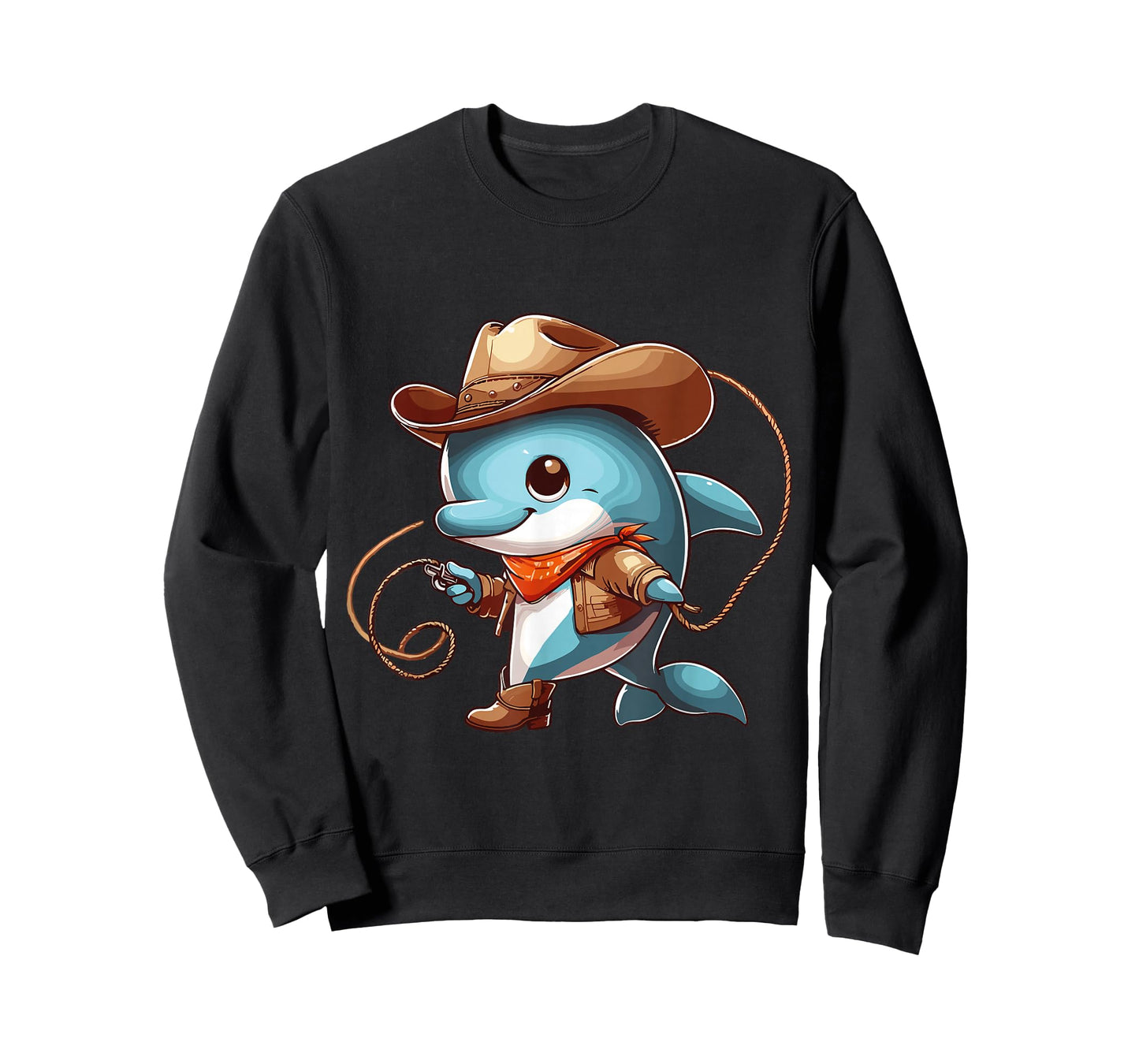 Western Rodeo Cowboy Outfit Hat Dolphin Texas Animals T-Shirt