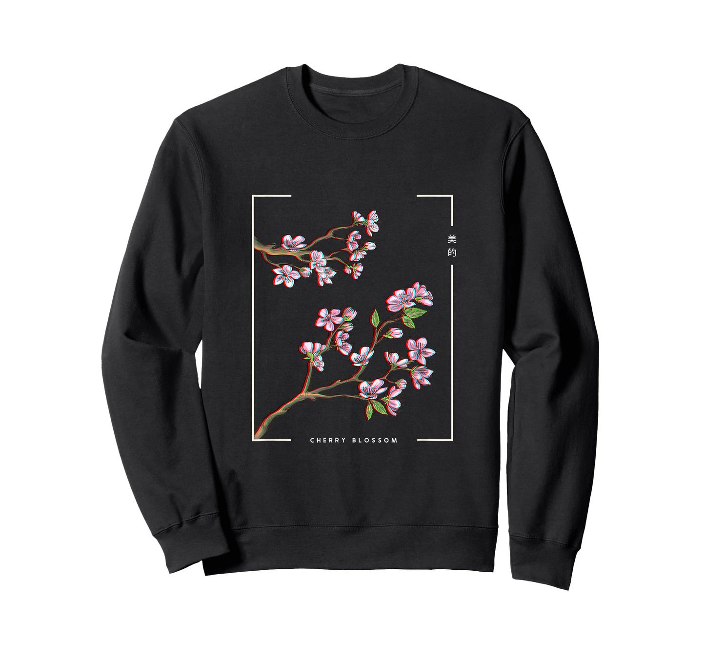 Japanese Aesthetic Vaporwave Cherry Blossom Glitch Anime T-Shirt Small