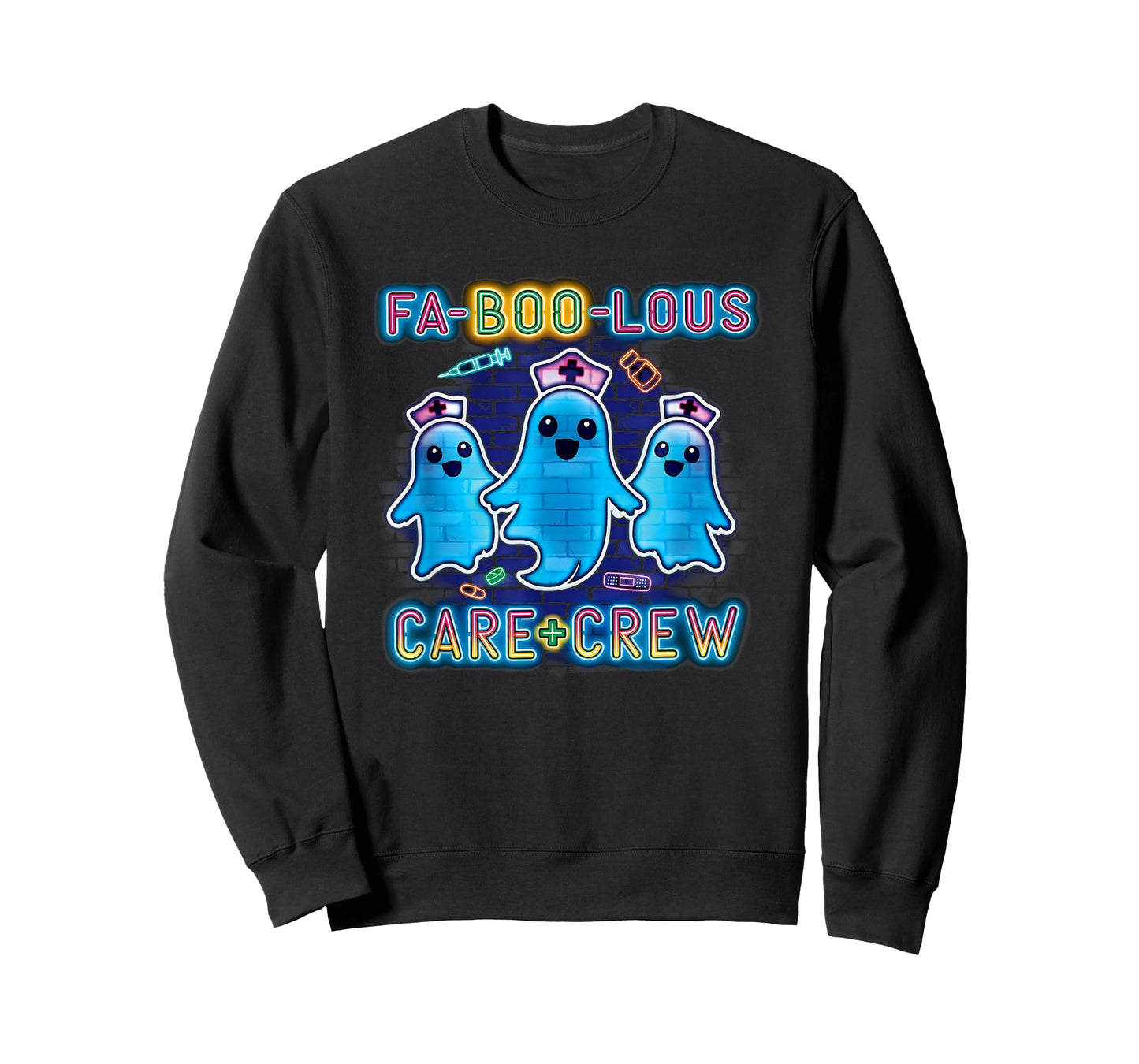 FA-Boo-Lous Care Crew Halloween Nurse Ghost Spooky T-Shirt