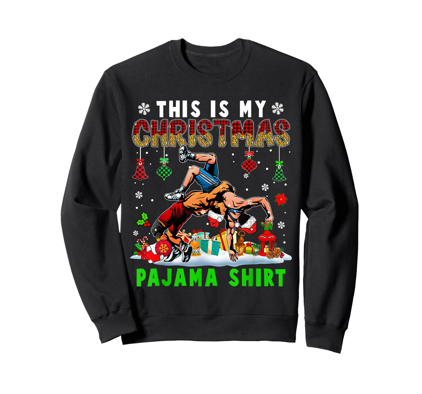 This Is My Christmas Pajama Shirt Two Santa Wrestling Lover T-Shirt