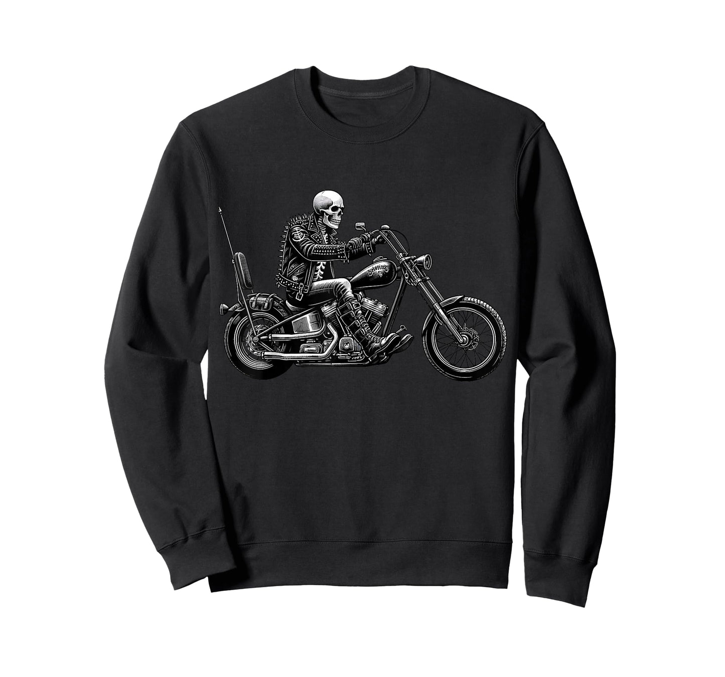 Rebel Rider Skeleton Chopper Bike Motorcycle Ghost Biker T-Shirt
